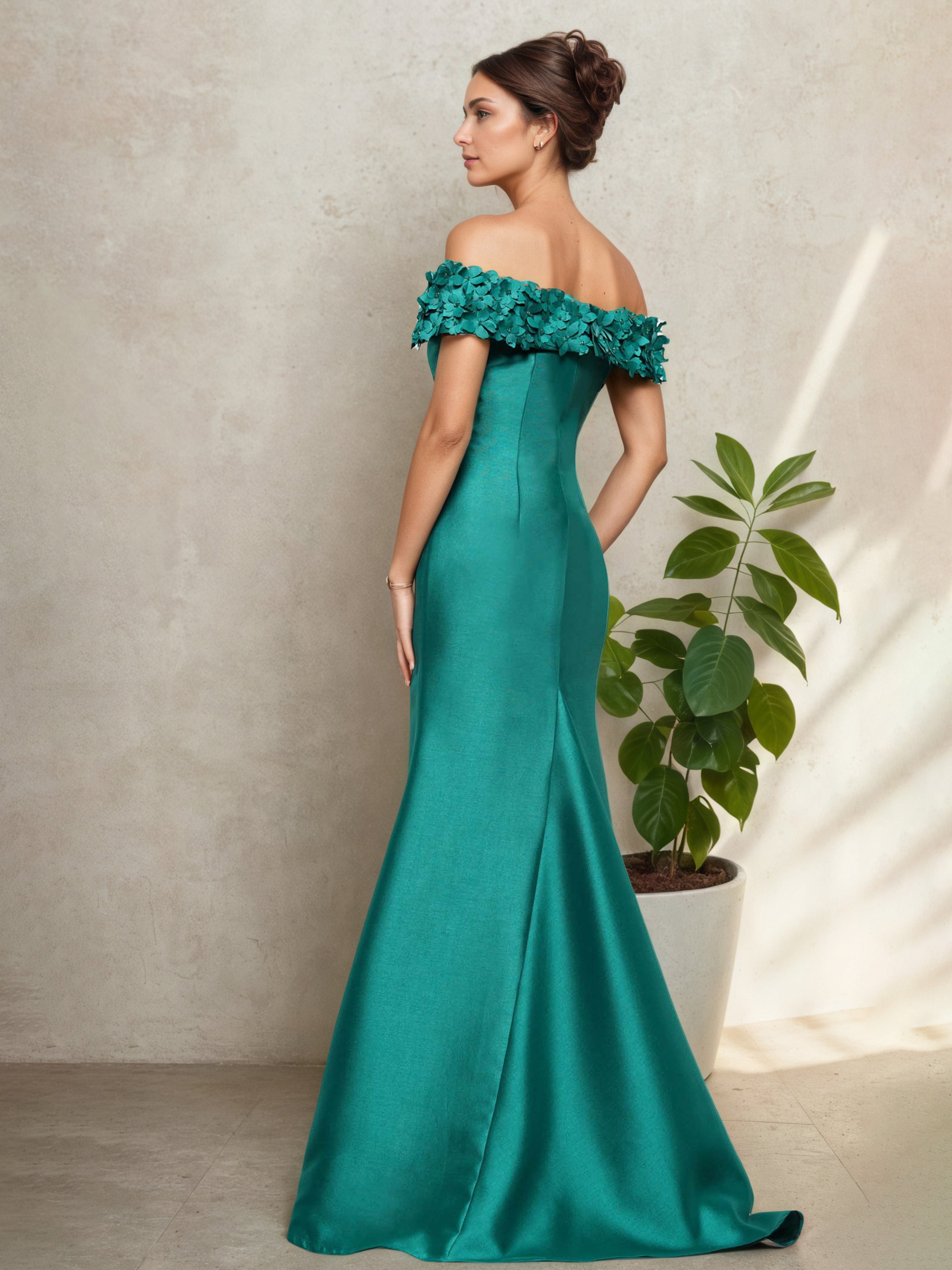 Illusion Dark Jade Strapless Mother Of The Bride Dress