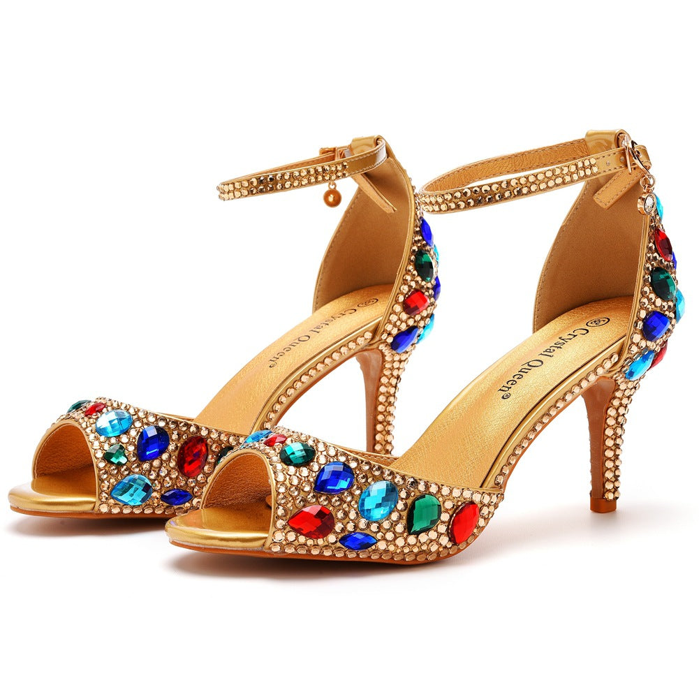 Cheap rhinestone heels hotsell