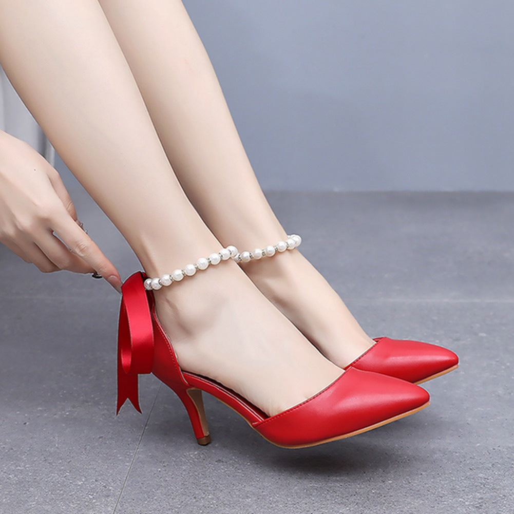 Matte Soft PU Leather Pointed Toe High Heels