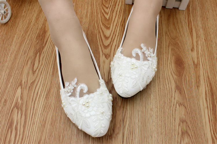 Women's Lace Applique Wedding Shoes