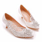 Women's Wedding Shoes Rhinestone Lace Flowers High Heels