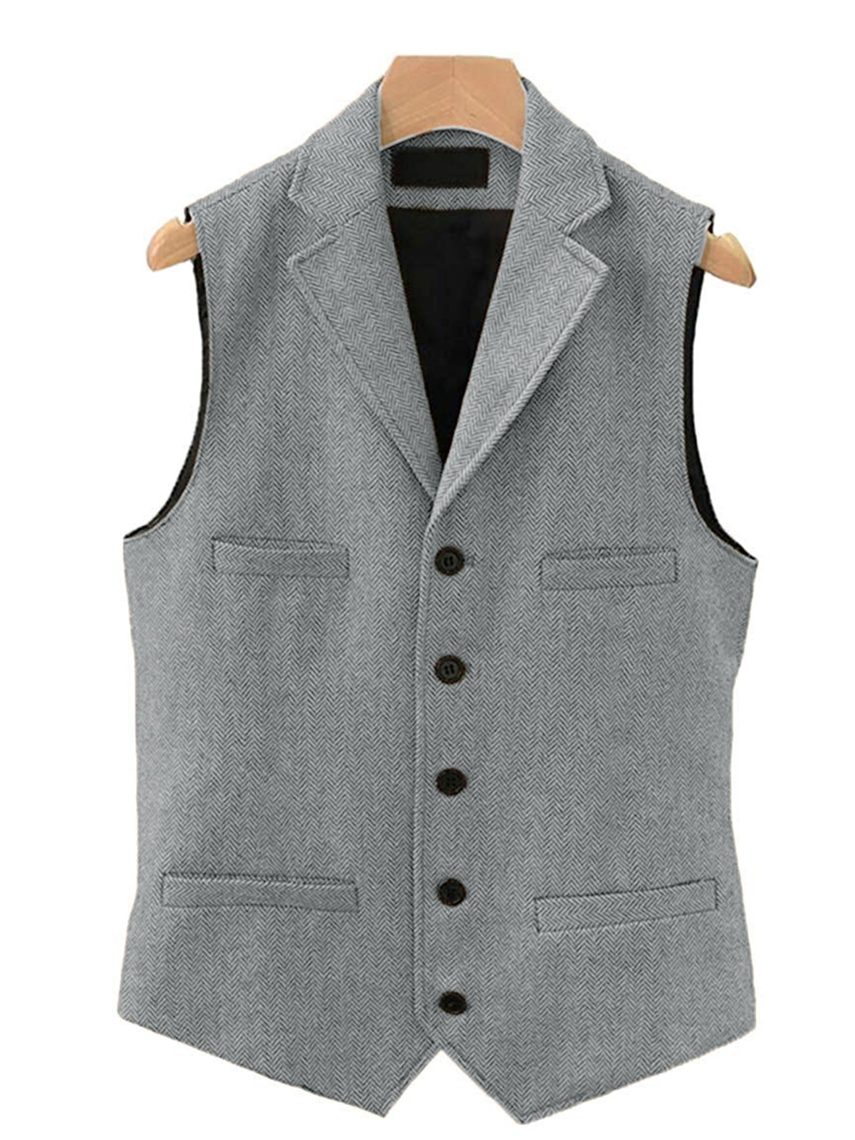 Herringbone Groom Best Man Wedding Dress Vest