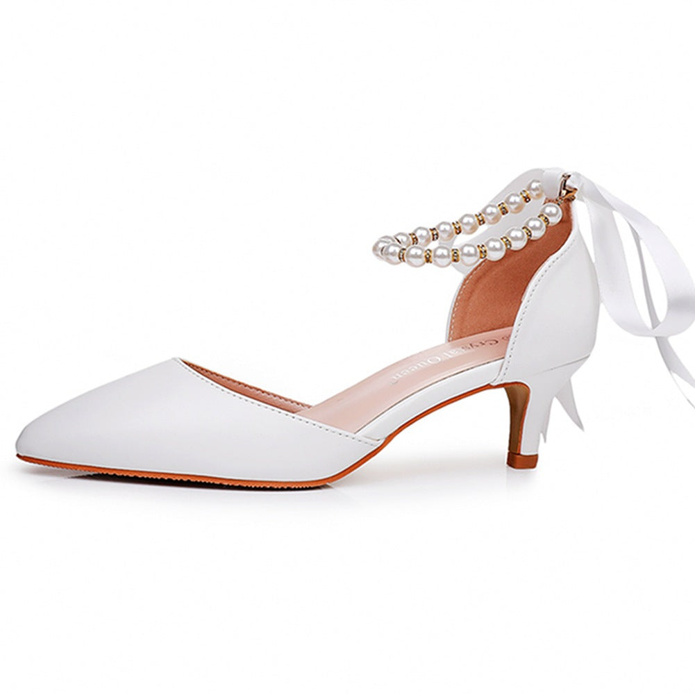 Pointed white heels hotsell