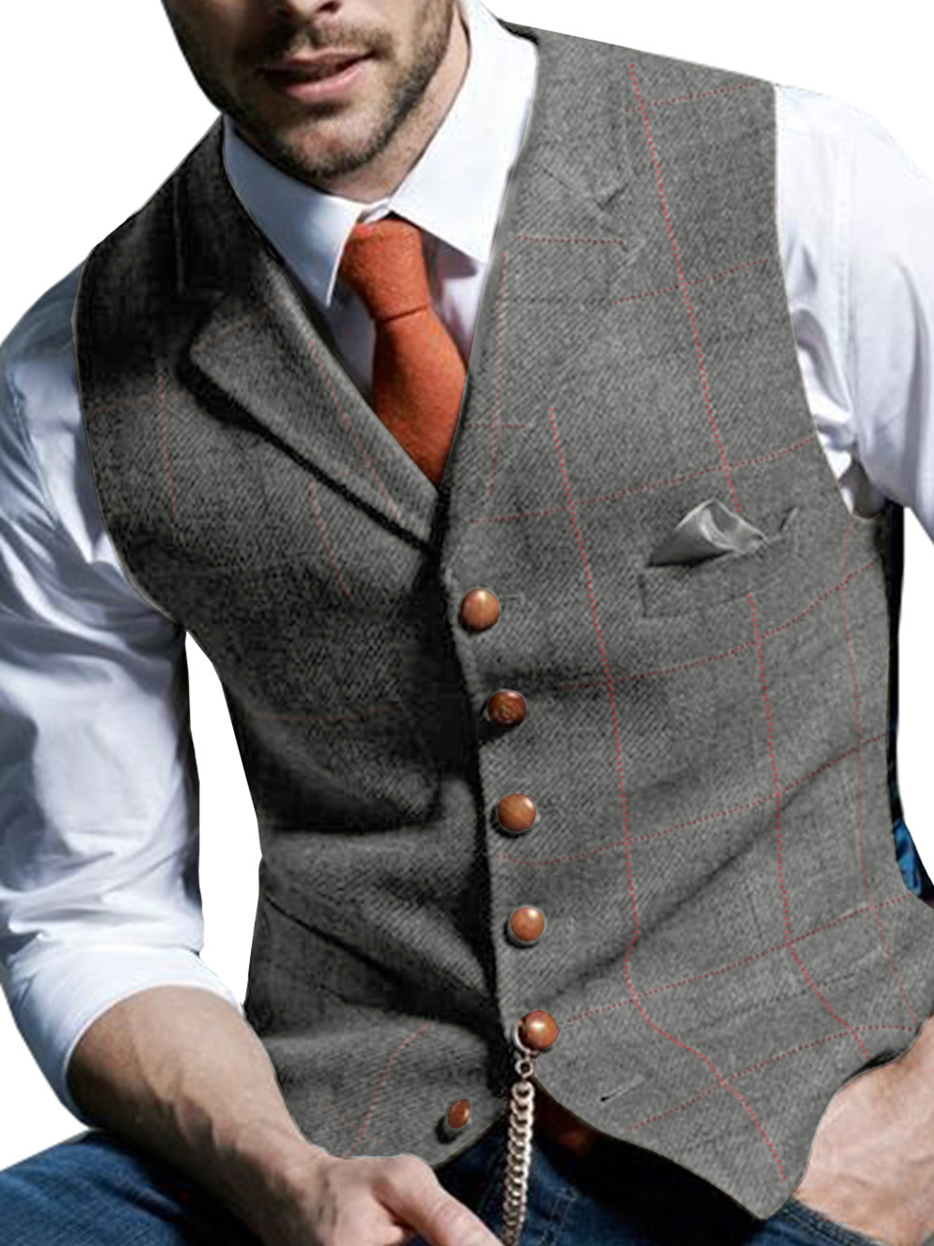 Men's Single Breasted Vest Groom's Best Man Slim Fit Vest