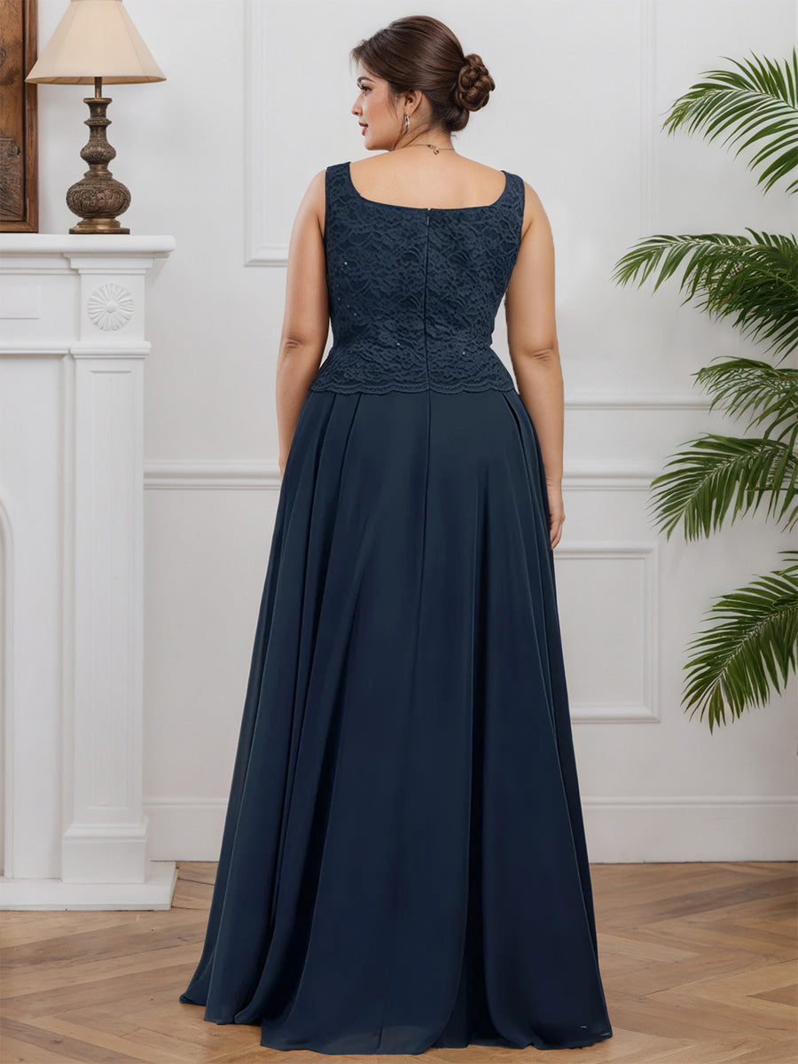 Cicinia Dark Navy Mother Of The Bride Dresses Chiffon Lace with Jacket Long A-Line Plus Size