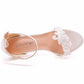 Open Toe Lace Ankle Strap Wedding High Heel