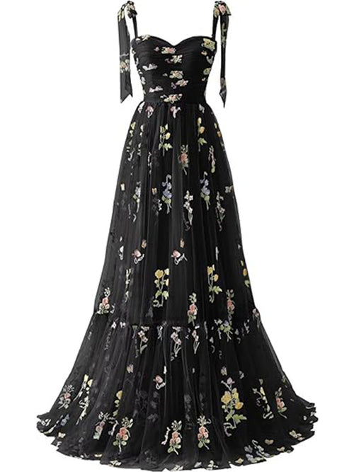 Embroidery Short Halter Tulle Sleeveless Prom Dress LBQ1740
