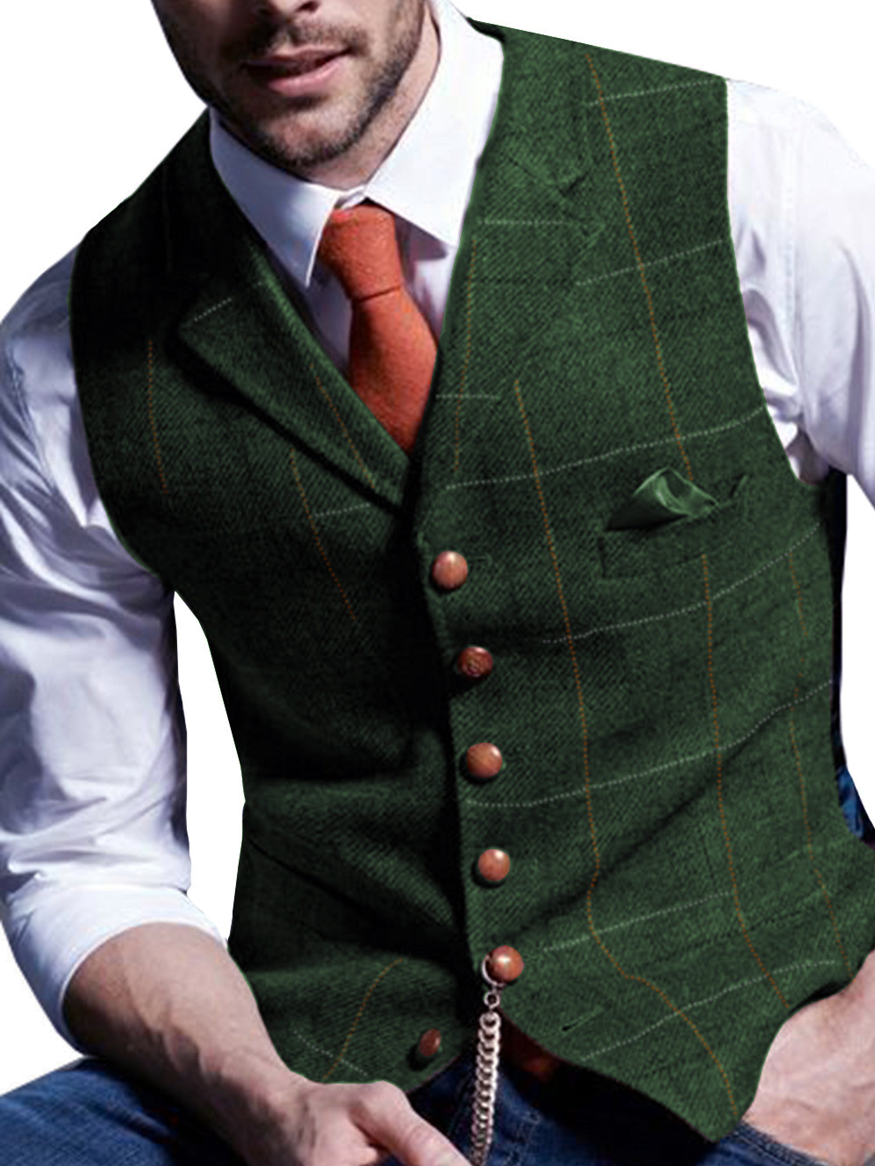 Men's Single Breasted Vest Groom's Best Man Slim Fit Vest