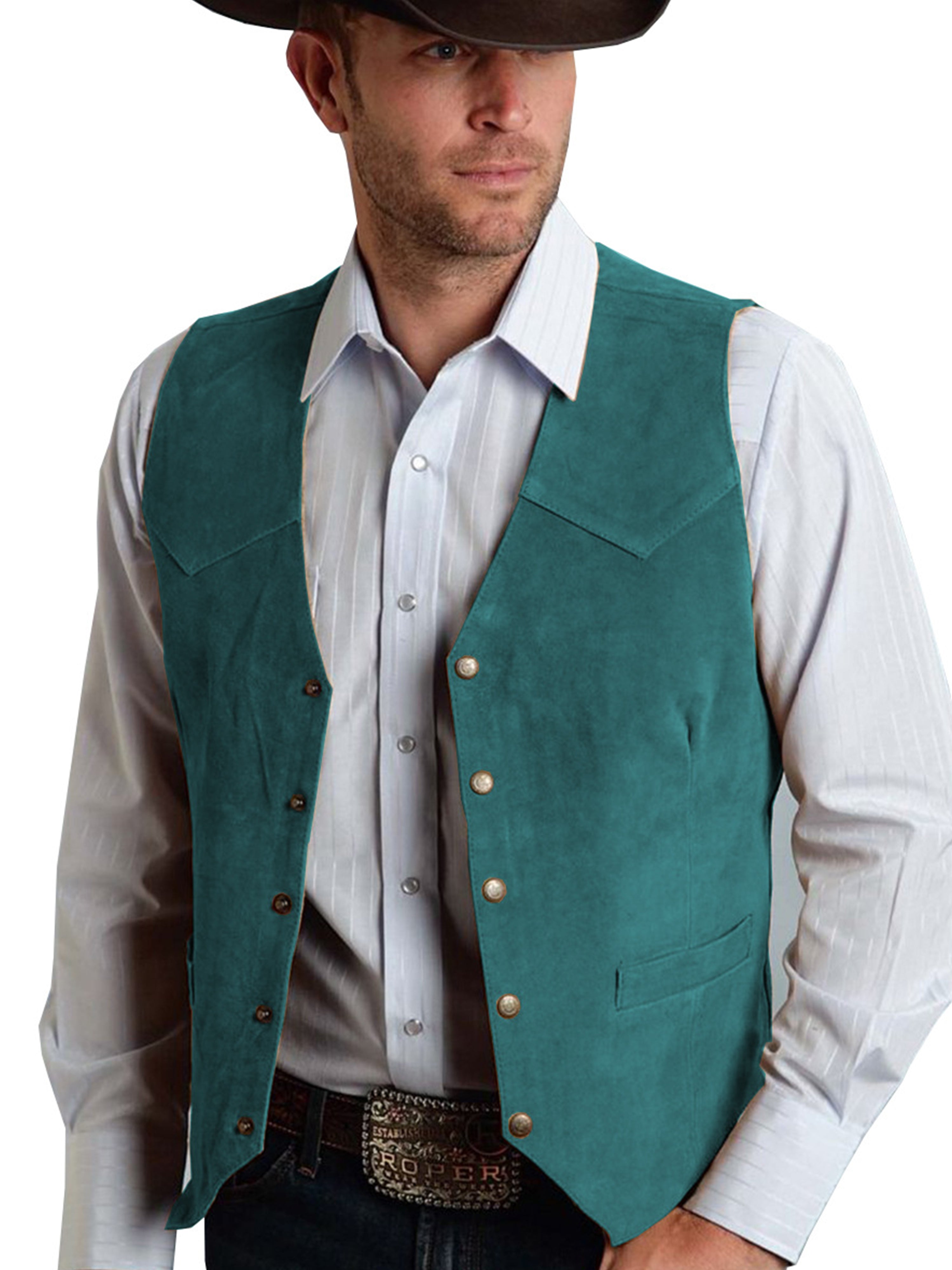 Metal Buckles Men's Vest Business Slim Fit Vest