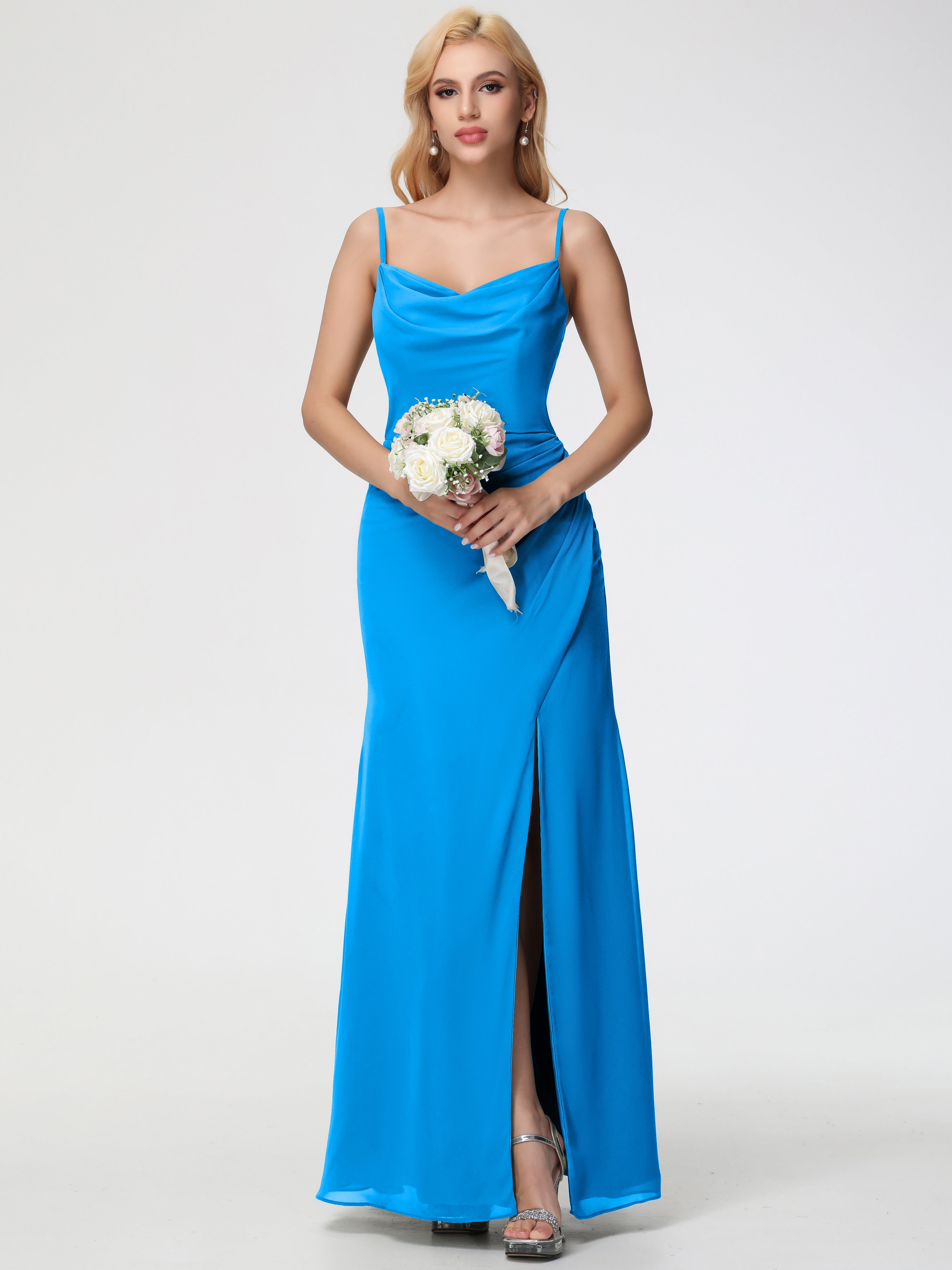 Cowl Sheath/Column Spaghetti Straps Chiffon Bridesmaid Dresses (Copy)