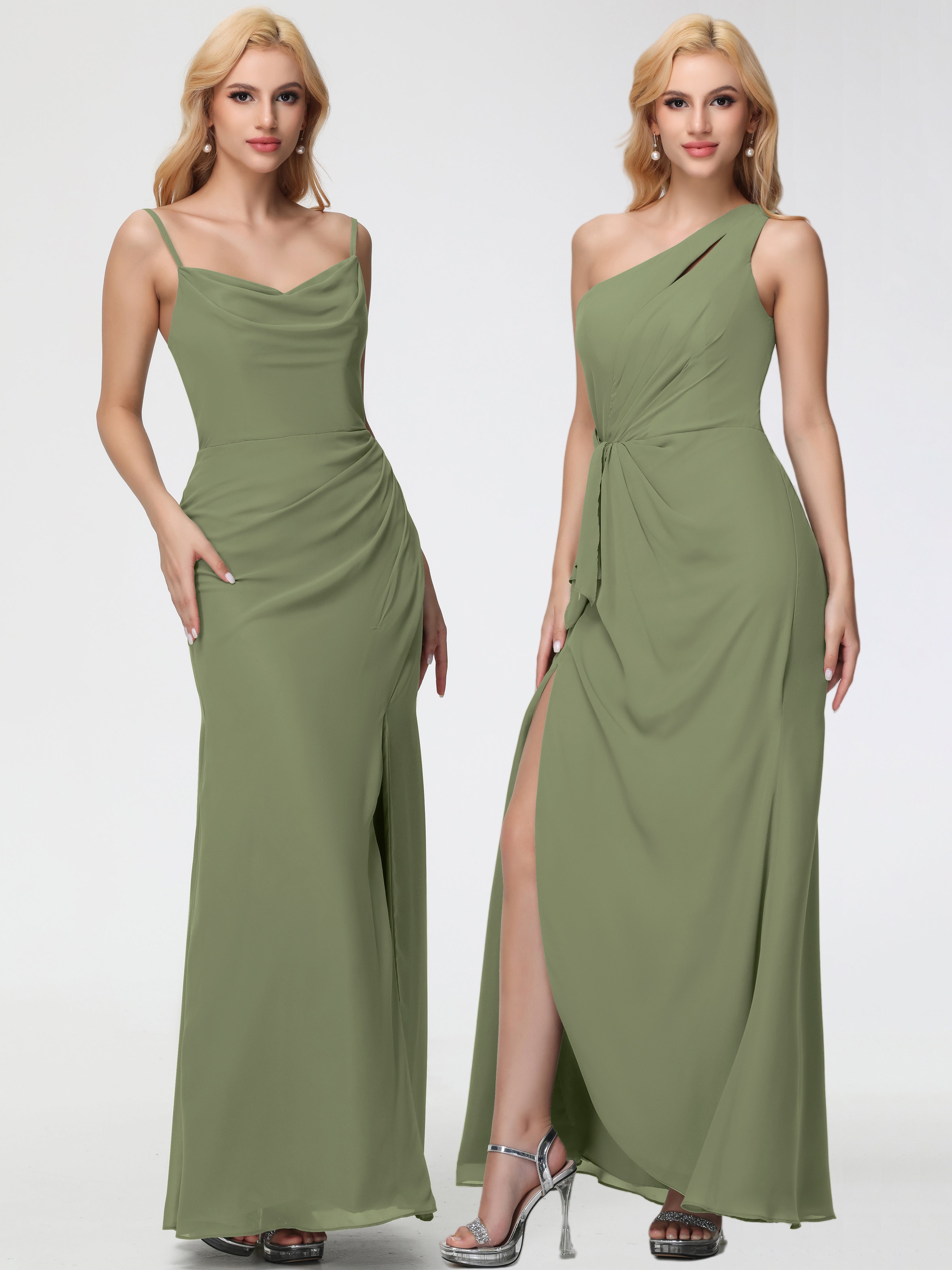 Cowl Sheath/Column Spaghetti Straps Chiffon Bridesmaid Dresses (Copy)