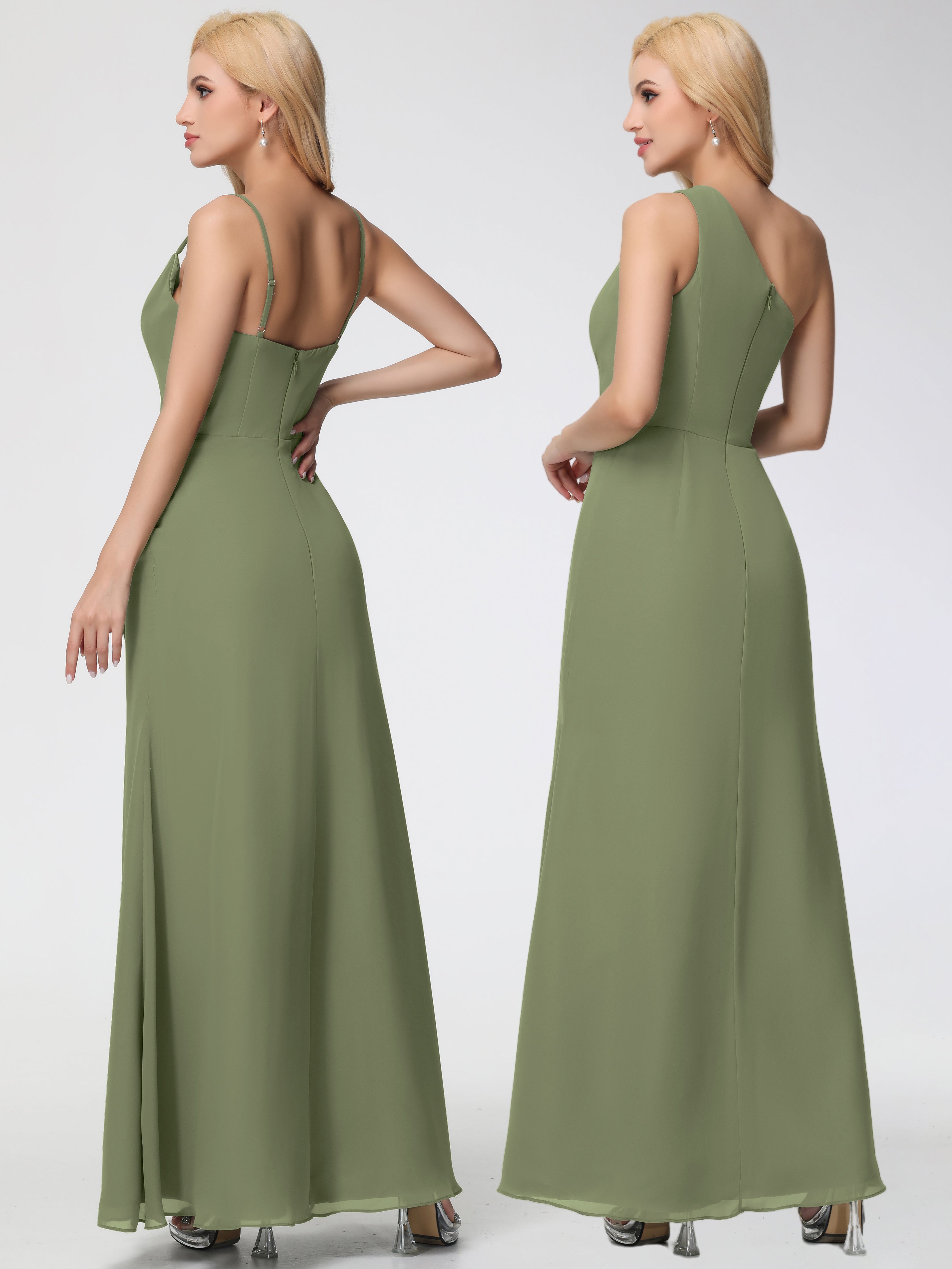 Cowl Sheath/Column Spaghetti Straps Chiffon Bridesmaid Dresses (Copy)
