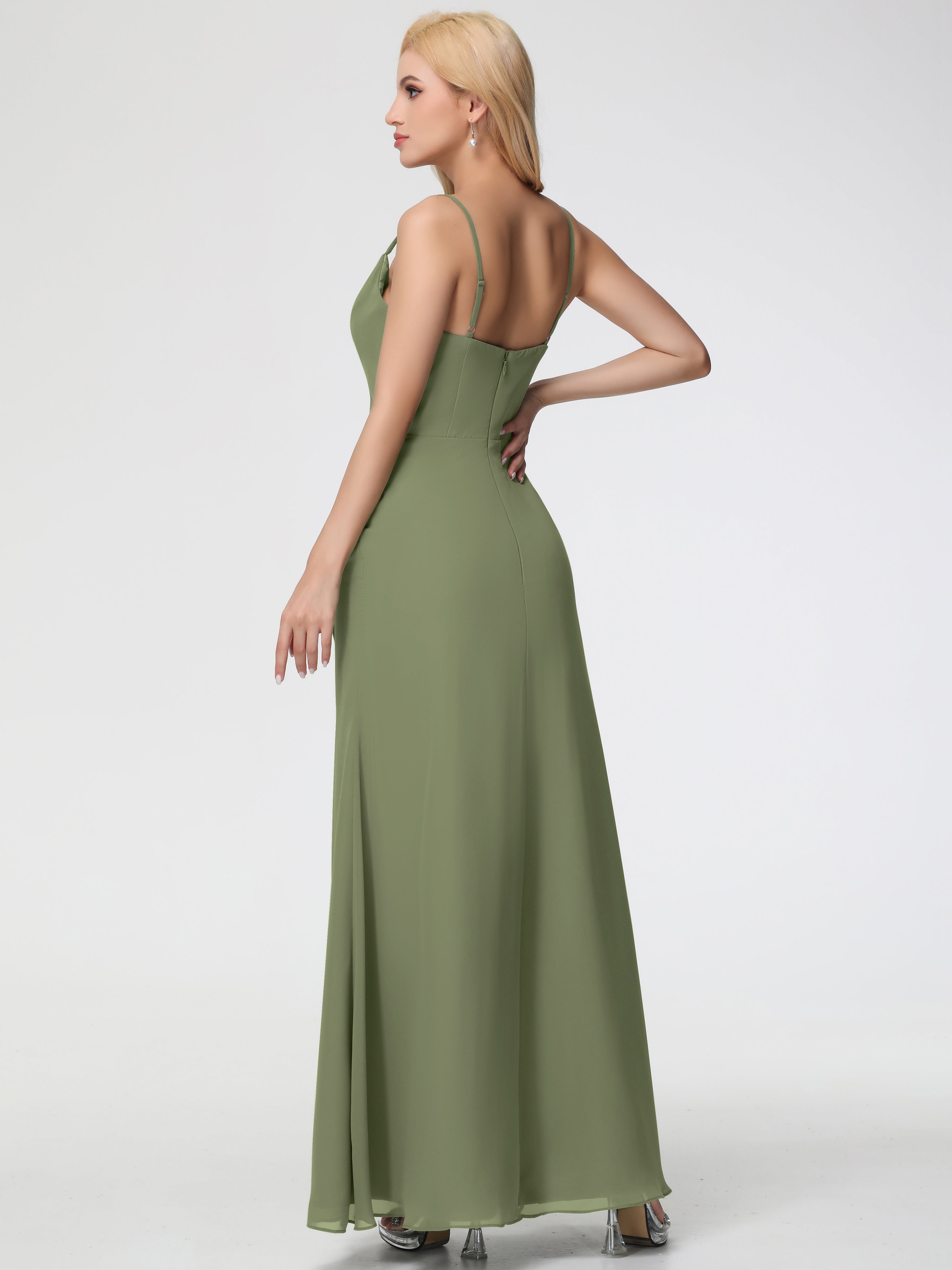 Cowl Sheath/Column Spaghetti Straps Chiffon Bridesmaid Dresses (Copy)