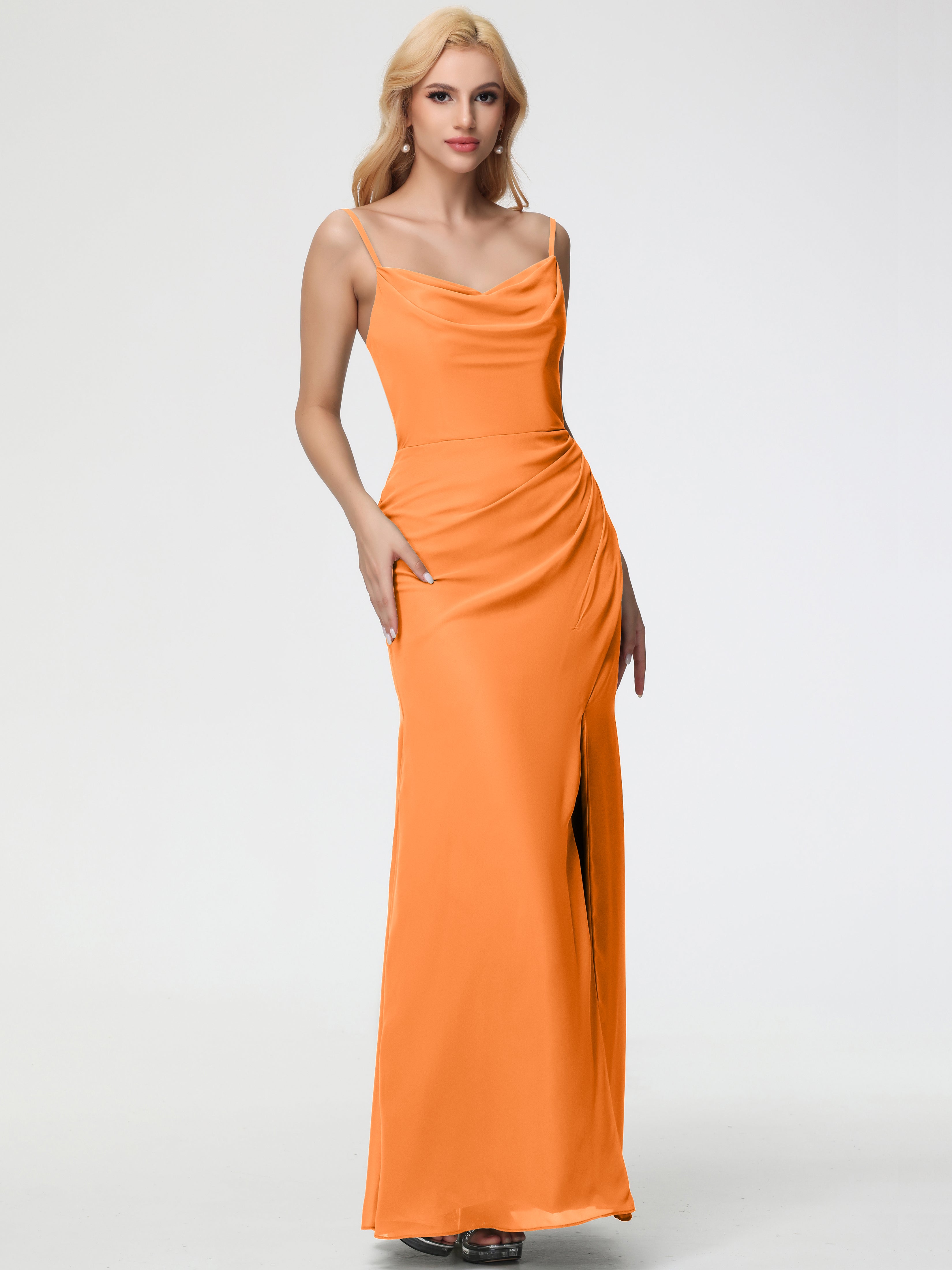 Cowl Sheath/Column Spaghetti Straps Chiffon Bridesmaid Dresses (Copy)