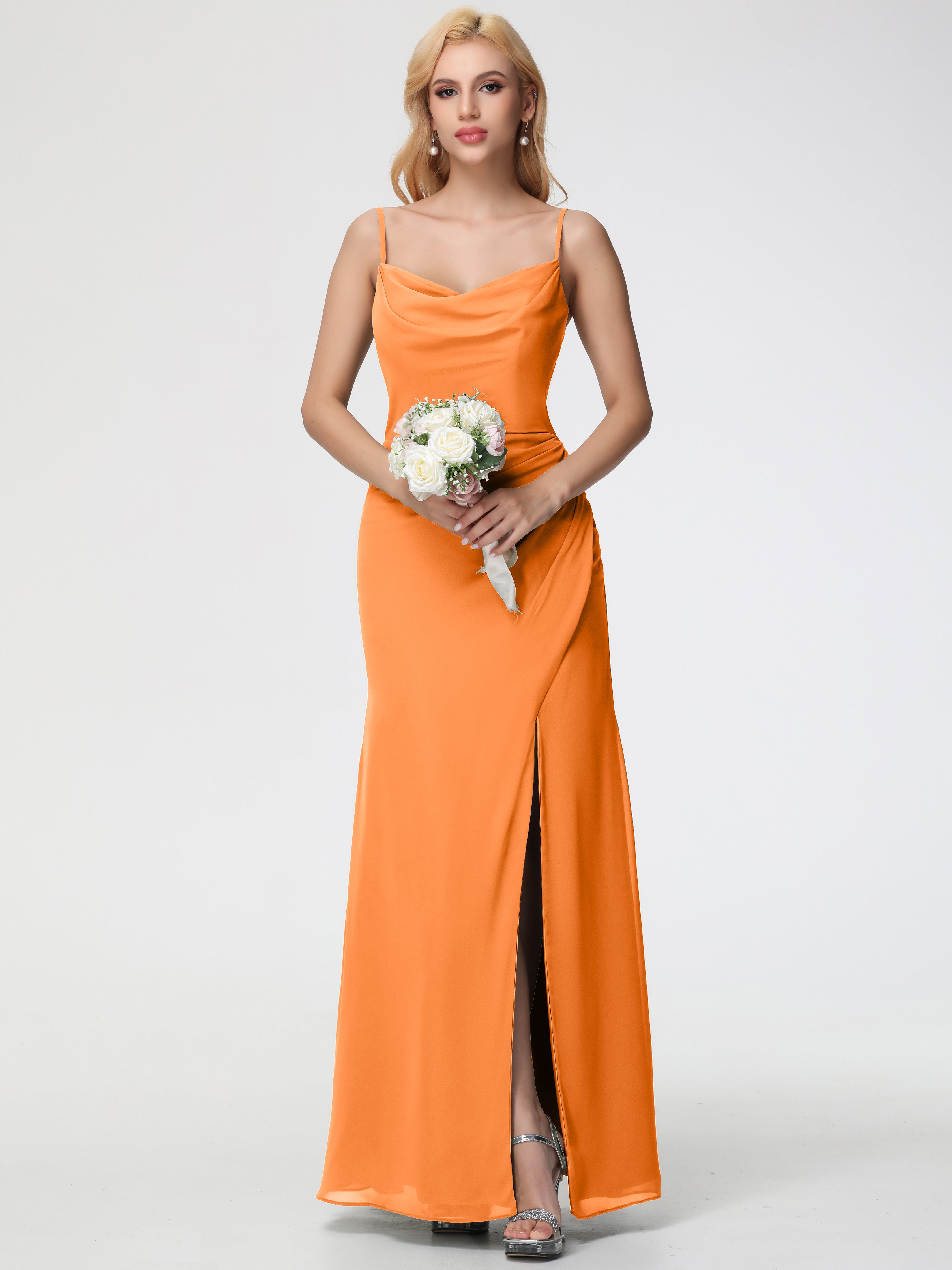 Cowl Sheath/Column Spaghetti Straps Chiffon Bridesmaid Dresses (Copy)