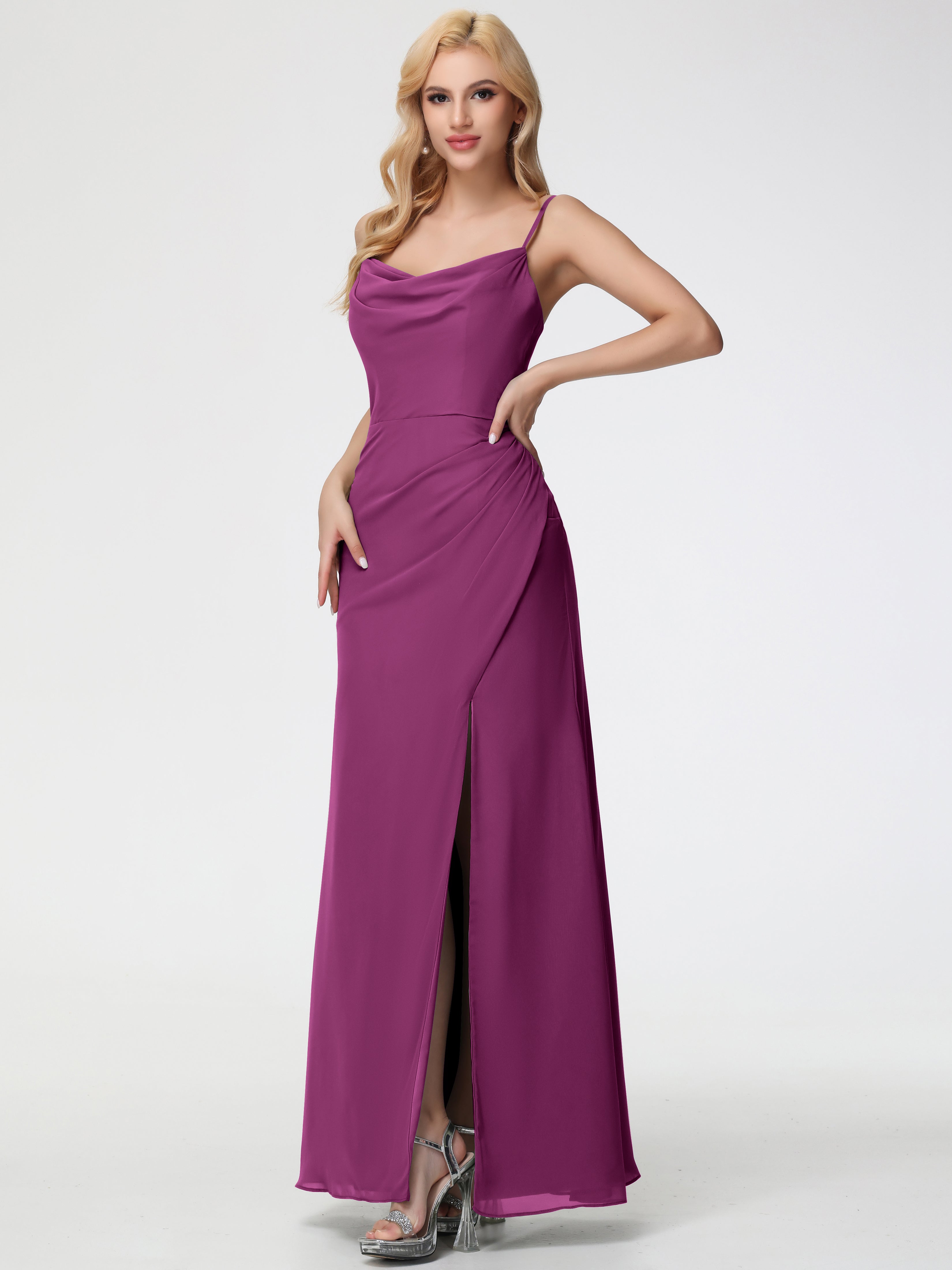 Cowl Sheath/Column Spaghetti Straps Chiffon Bridesmaid Dresses (Copy)