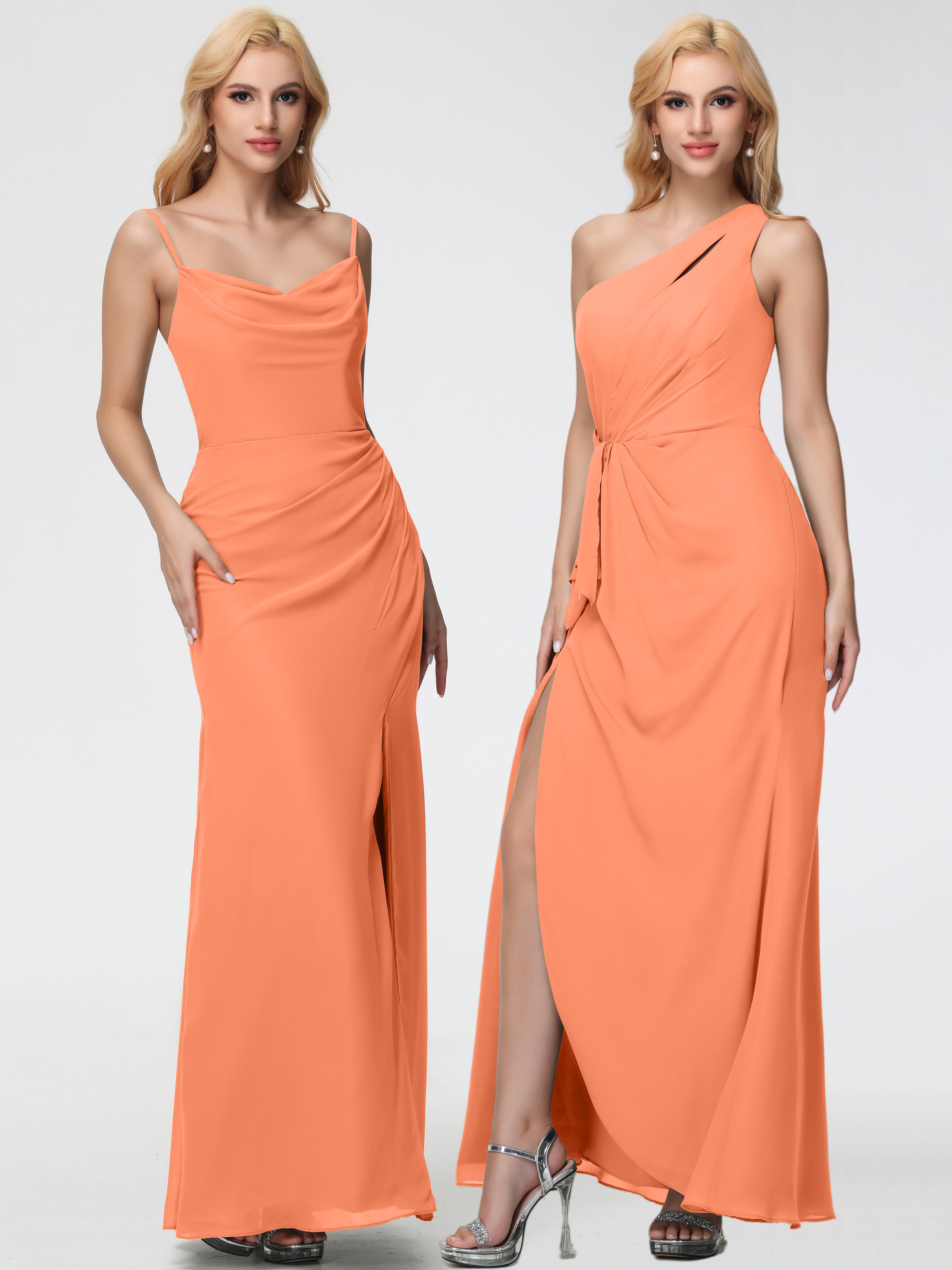 Cowl Sheath/Column Spaghetti Straps Chiffon Bridesmaid Dresses (Copy)