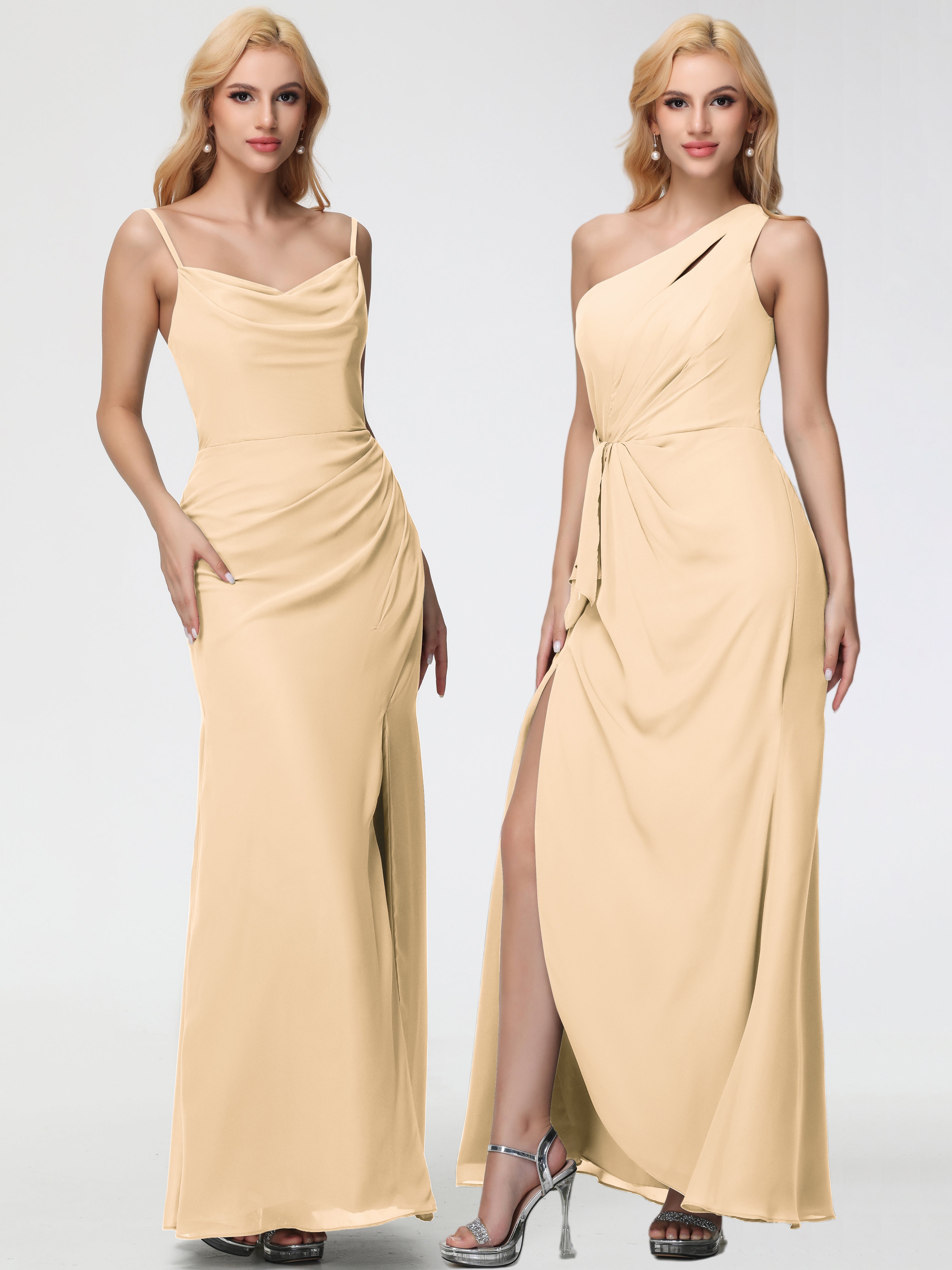 Cowl Sheath/Column Spaghetti Straps Chiffon Bridesmaid Dresses (Copy)