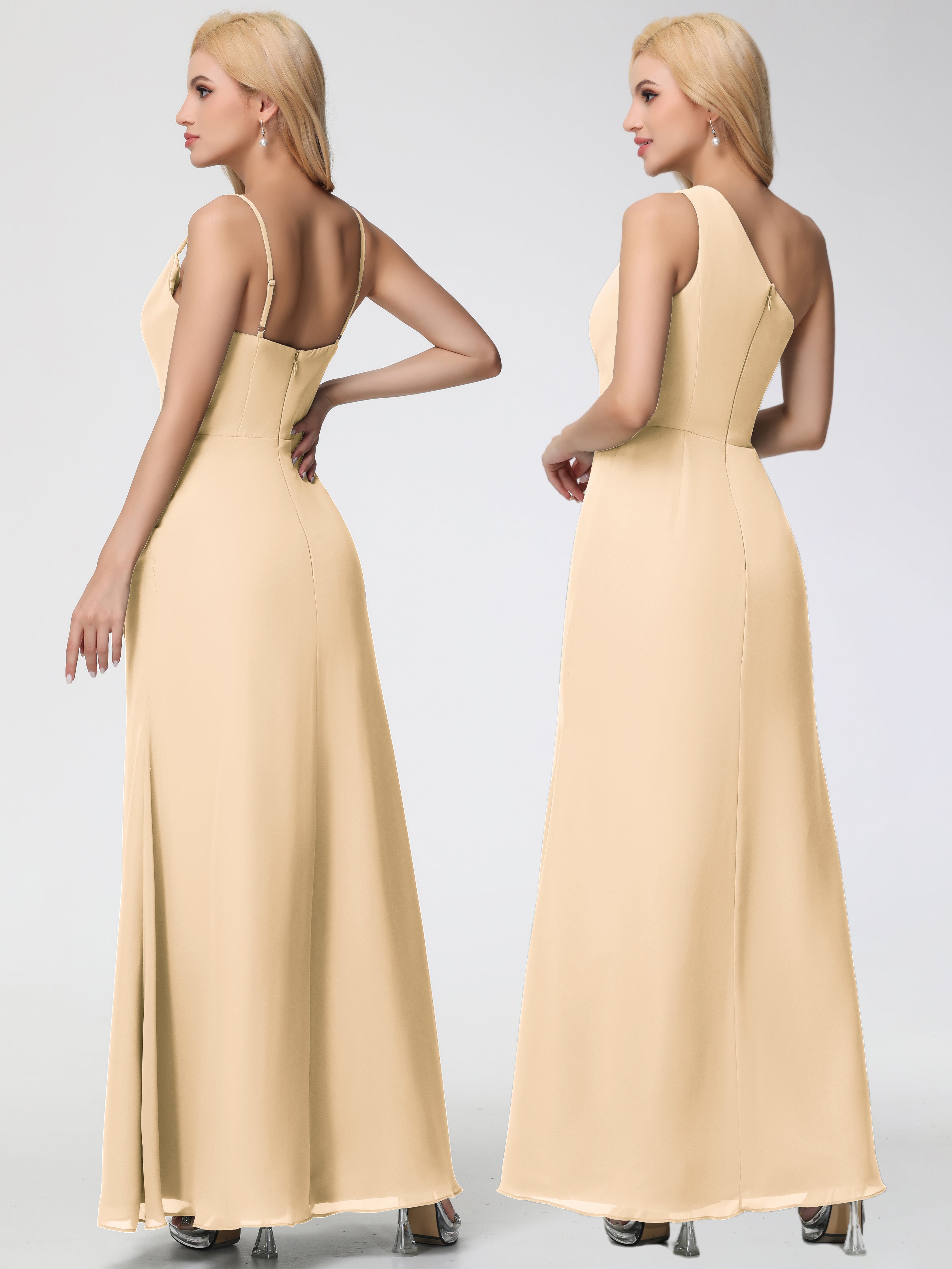 Cowl Sheath/Column Spaghetti Straps Chiffon Bridesmaid Dresses (Copy)