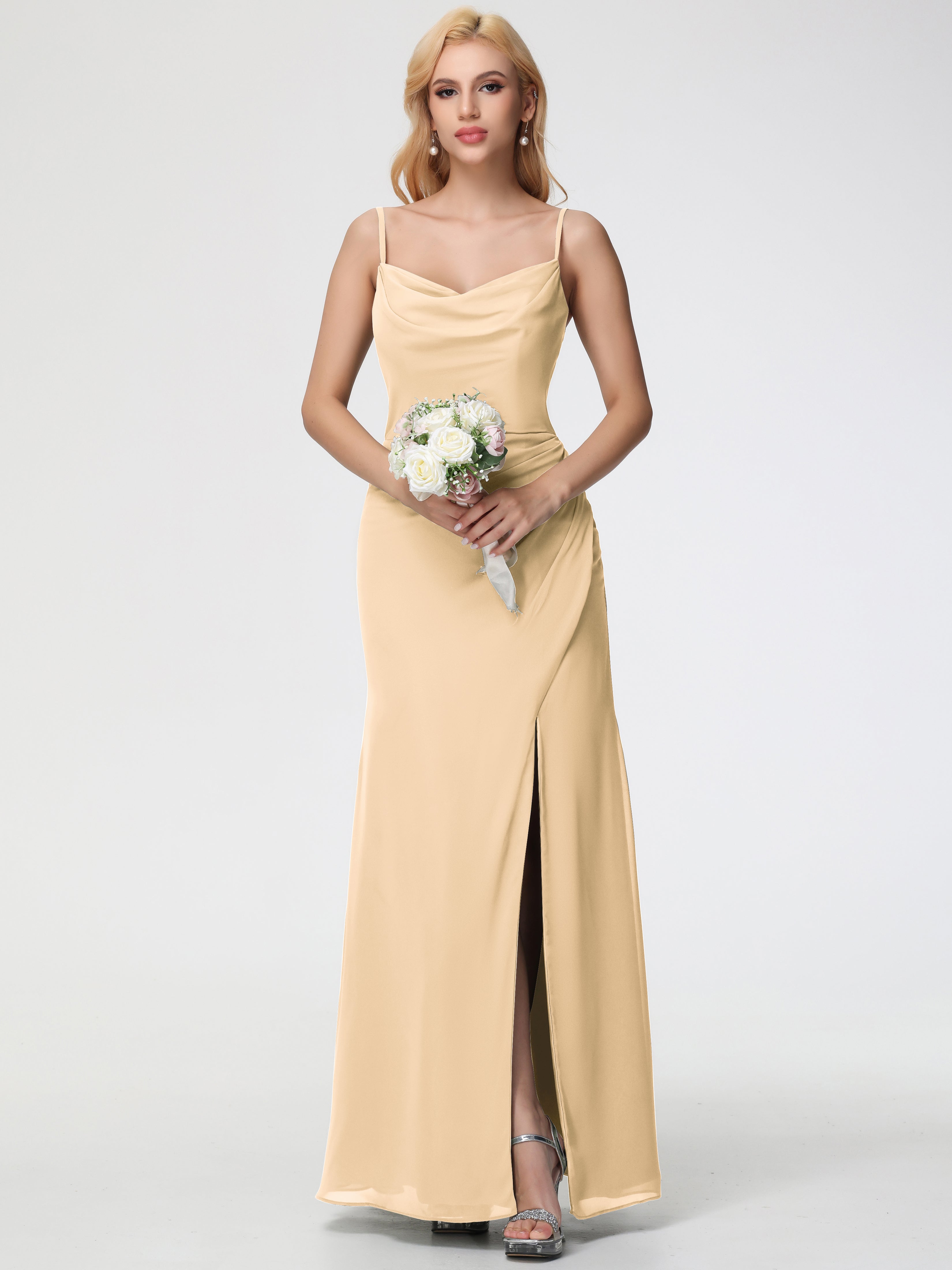 Cowl Sheath/Column Spaghetti Straps Chiffon Bridesmaid Dresses (Copy)