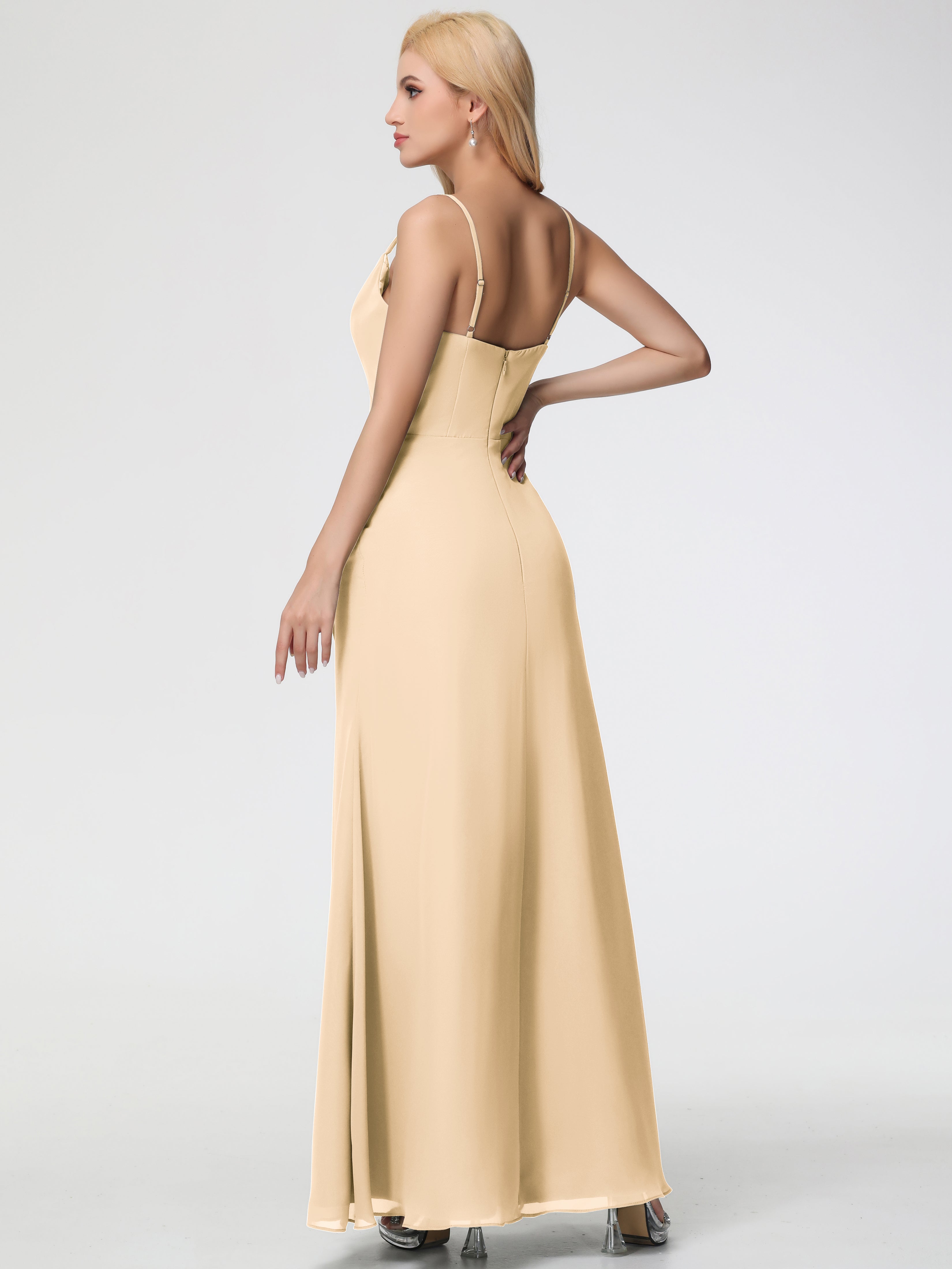 Cowl Sheath/Column Spaghetti Straps Chiffon Bridesmaid Dresses (Copy)