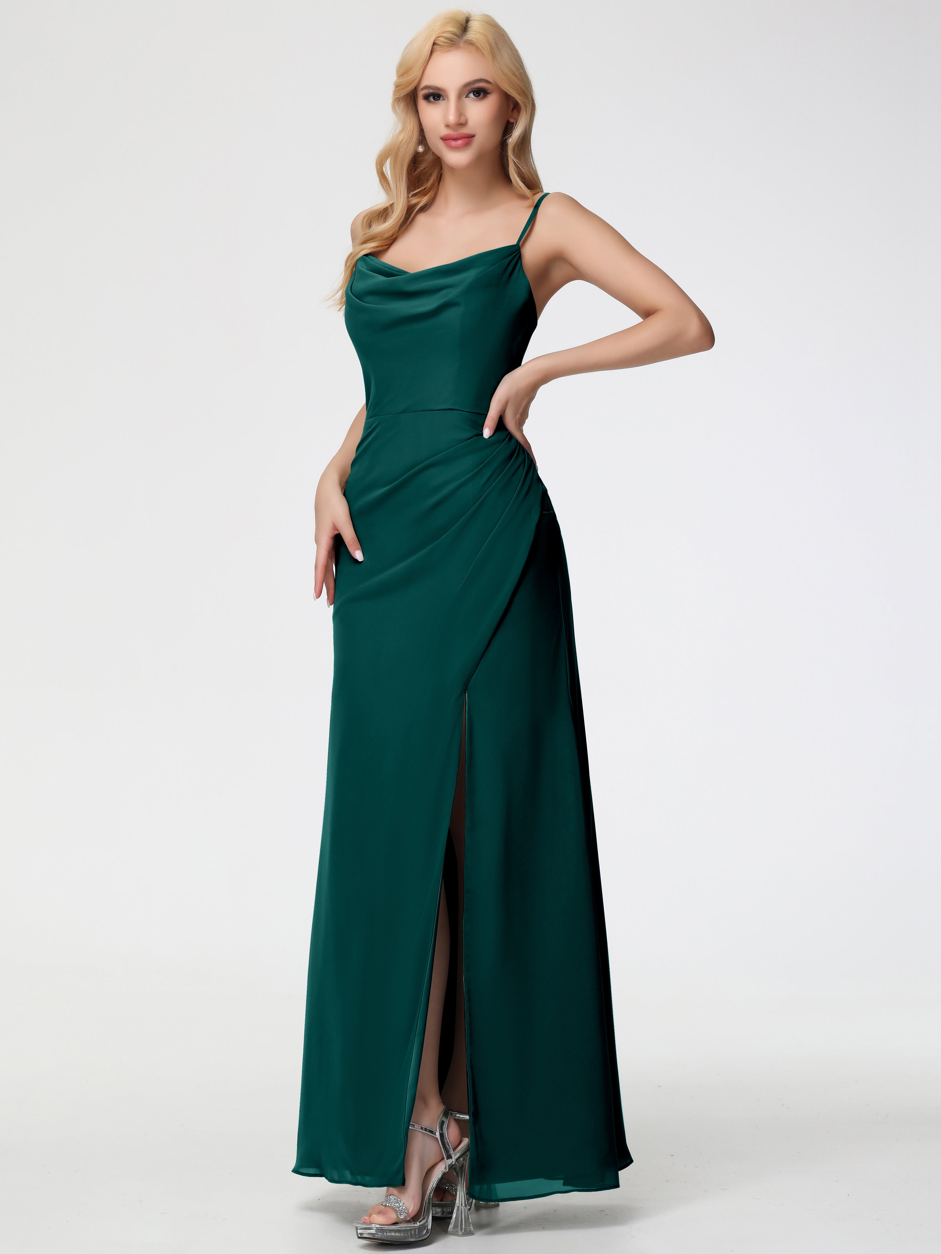 Cowl Sheath/Column Spaghetti Straps Chiffon Bridesmaid Dresses (Copy)