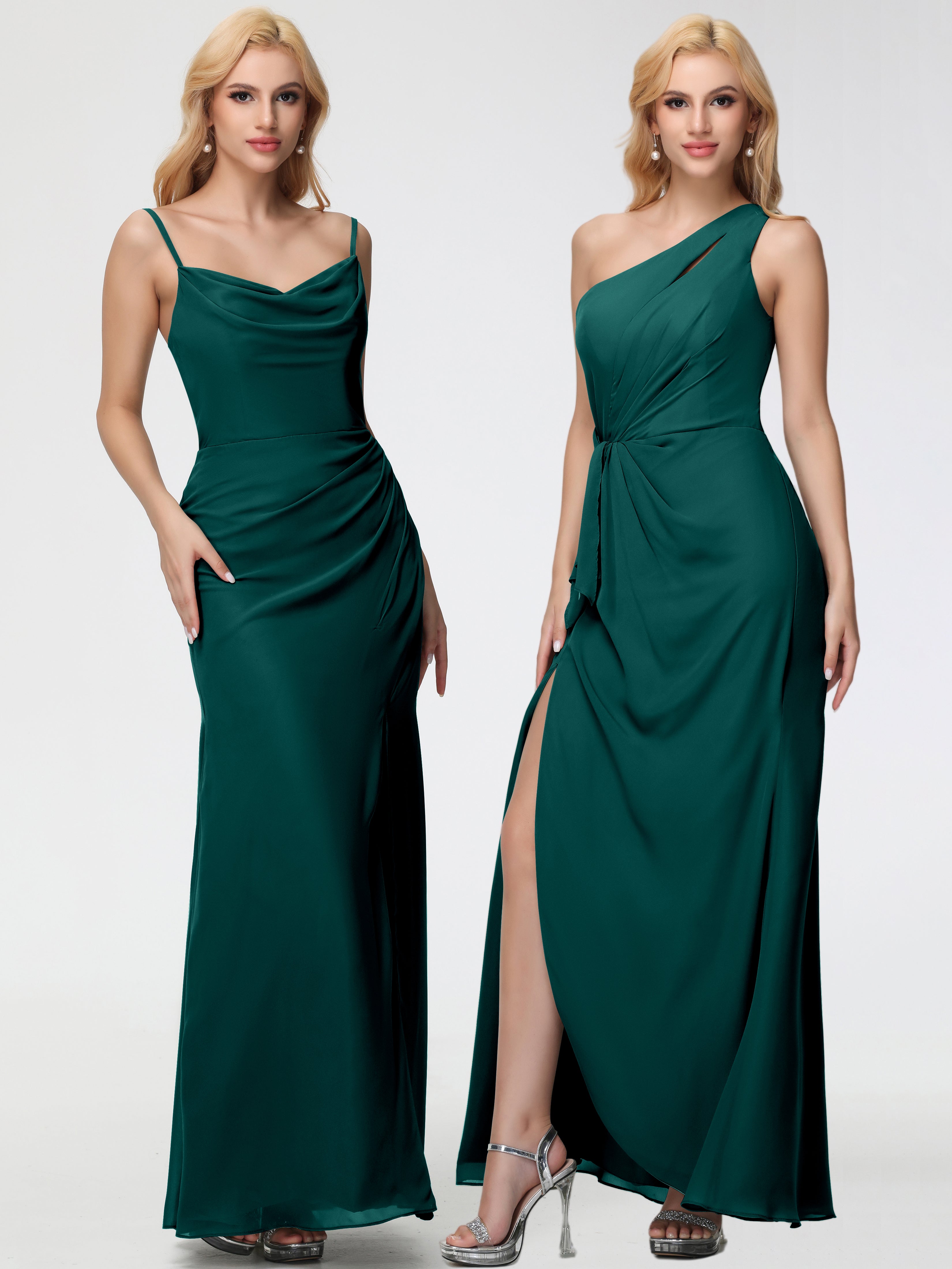 Cowl Sheath/Column Spaghetti Straps Chiffon Bridesmaid Dresses (Copy)