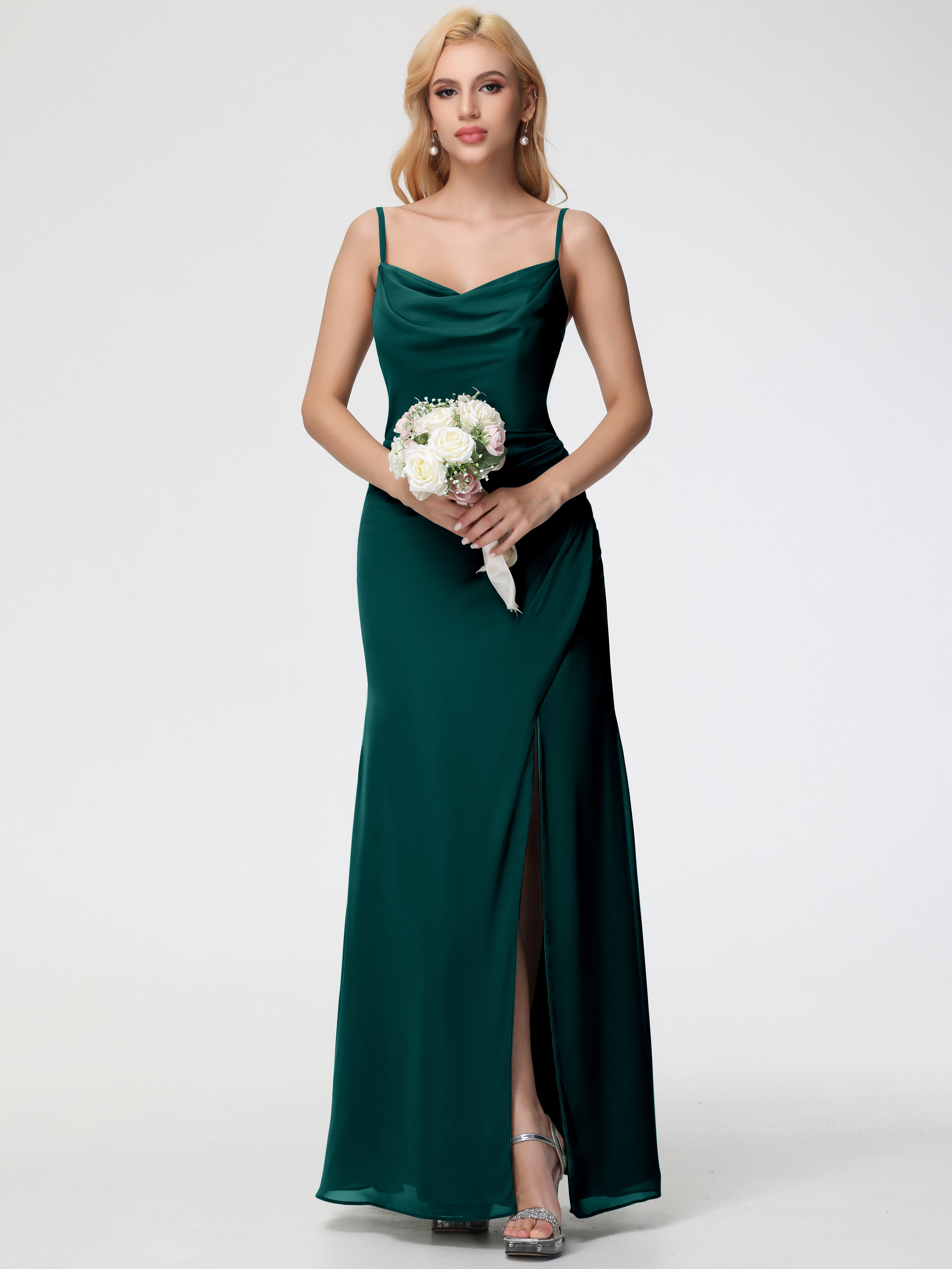 Cowl Sheath/Column Spaghetti Straps Chiffon Bridesmaid Dresses (Copy)