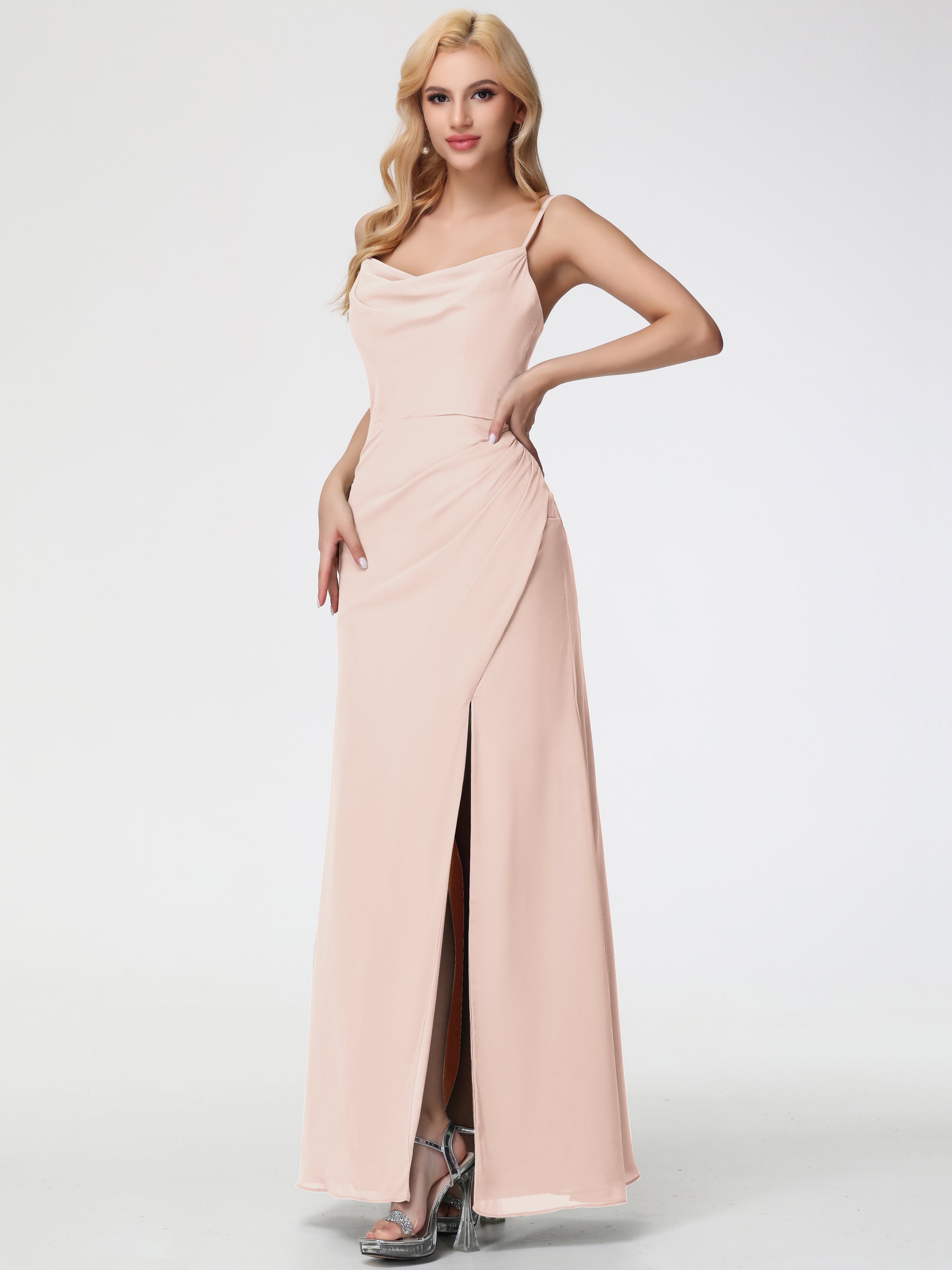 Cowl Sheath/Column Spaghetti Straps Chiffon Bridesmaid Dresses (Copy)