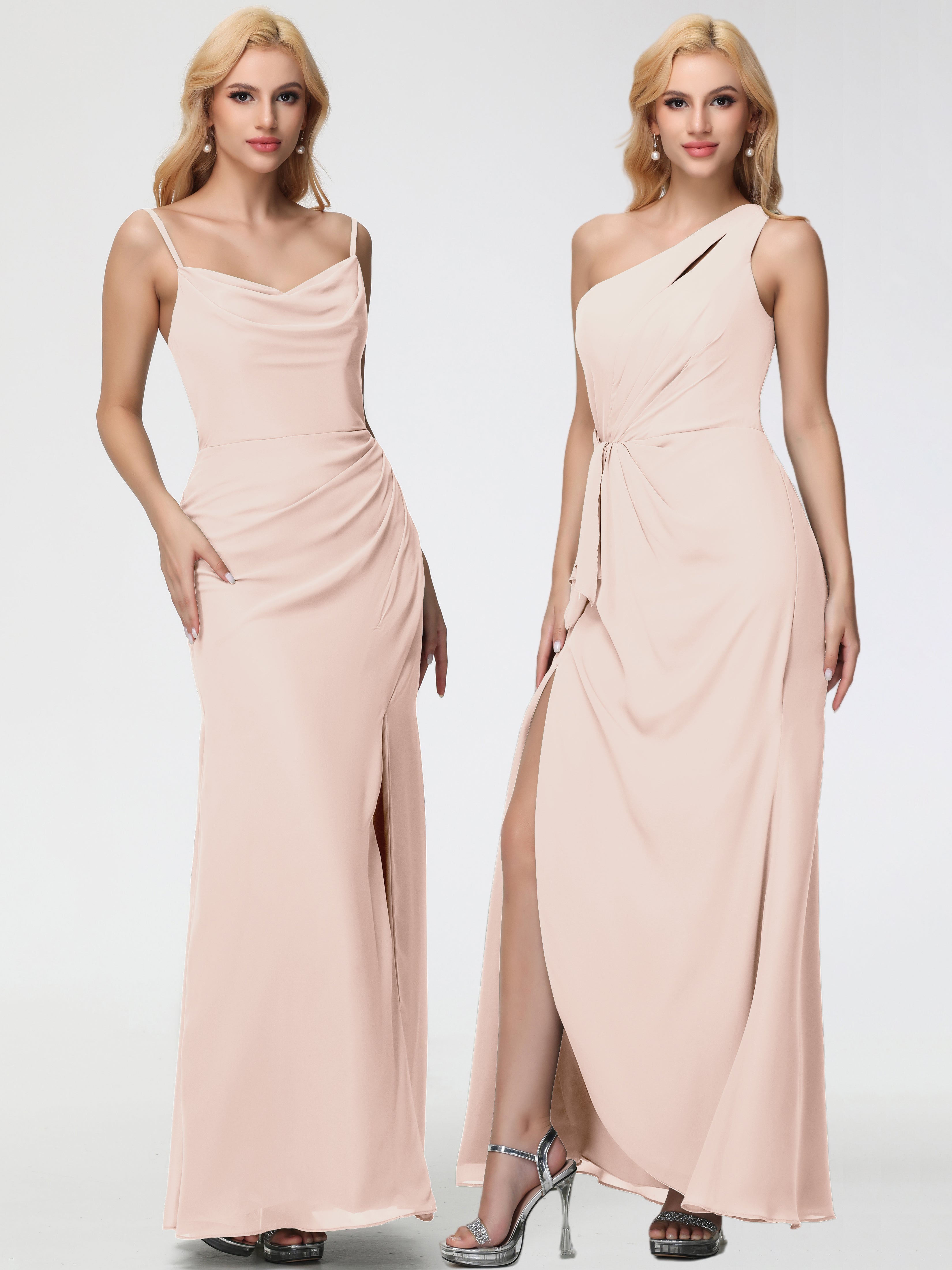 Cowl Sheath/Column Spaghetti Straps Chiffon Bridesmaid Dresses (Copy)