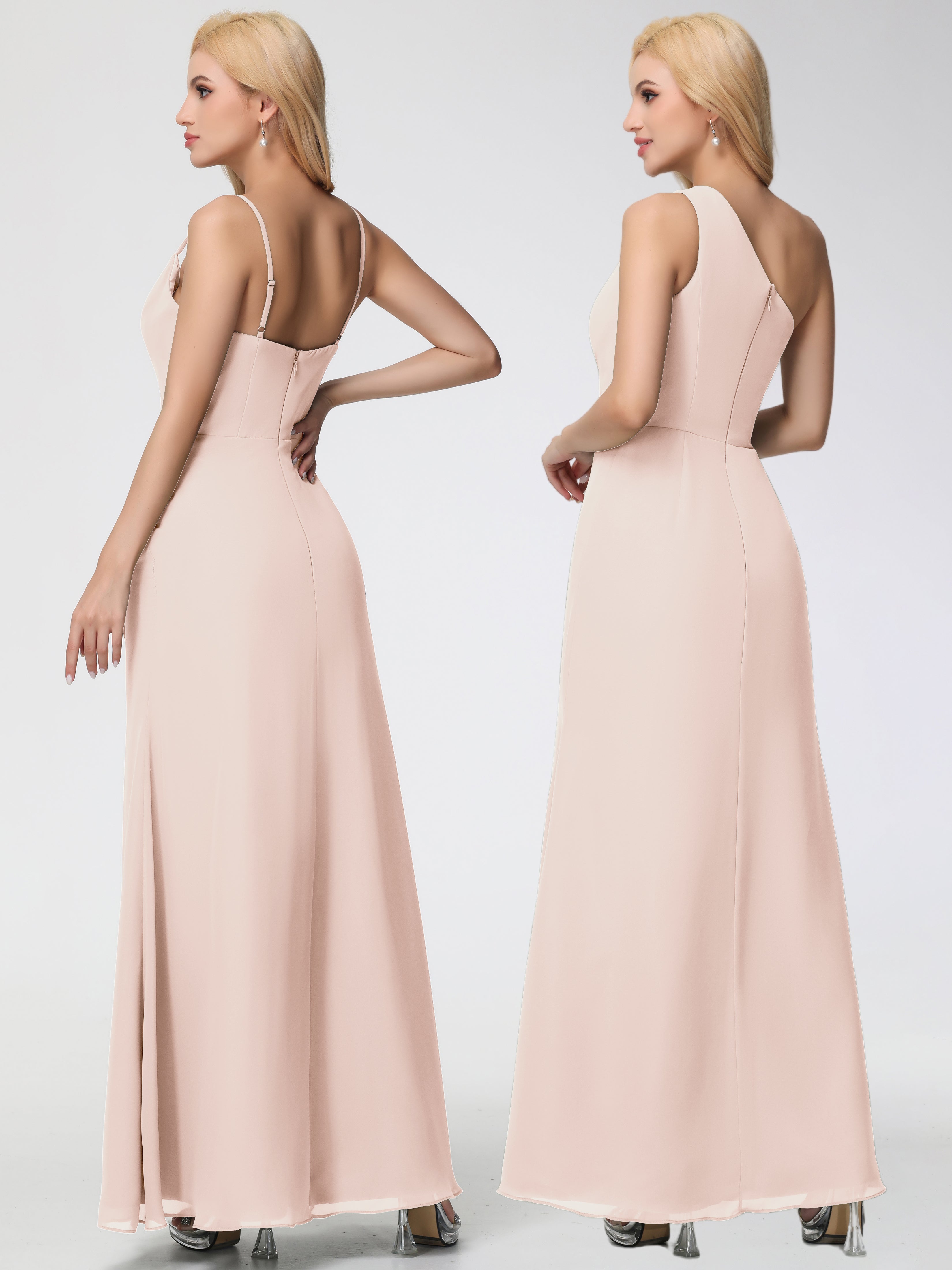 Cowl Sheath/Column Spaghetti Straps Chiffon Bridesmaid Dresses (Copy)