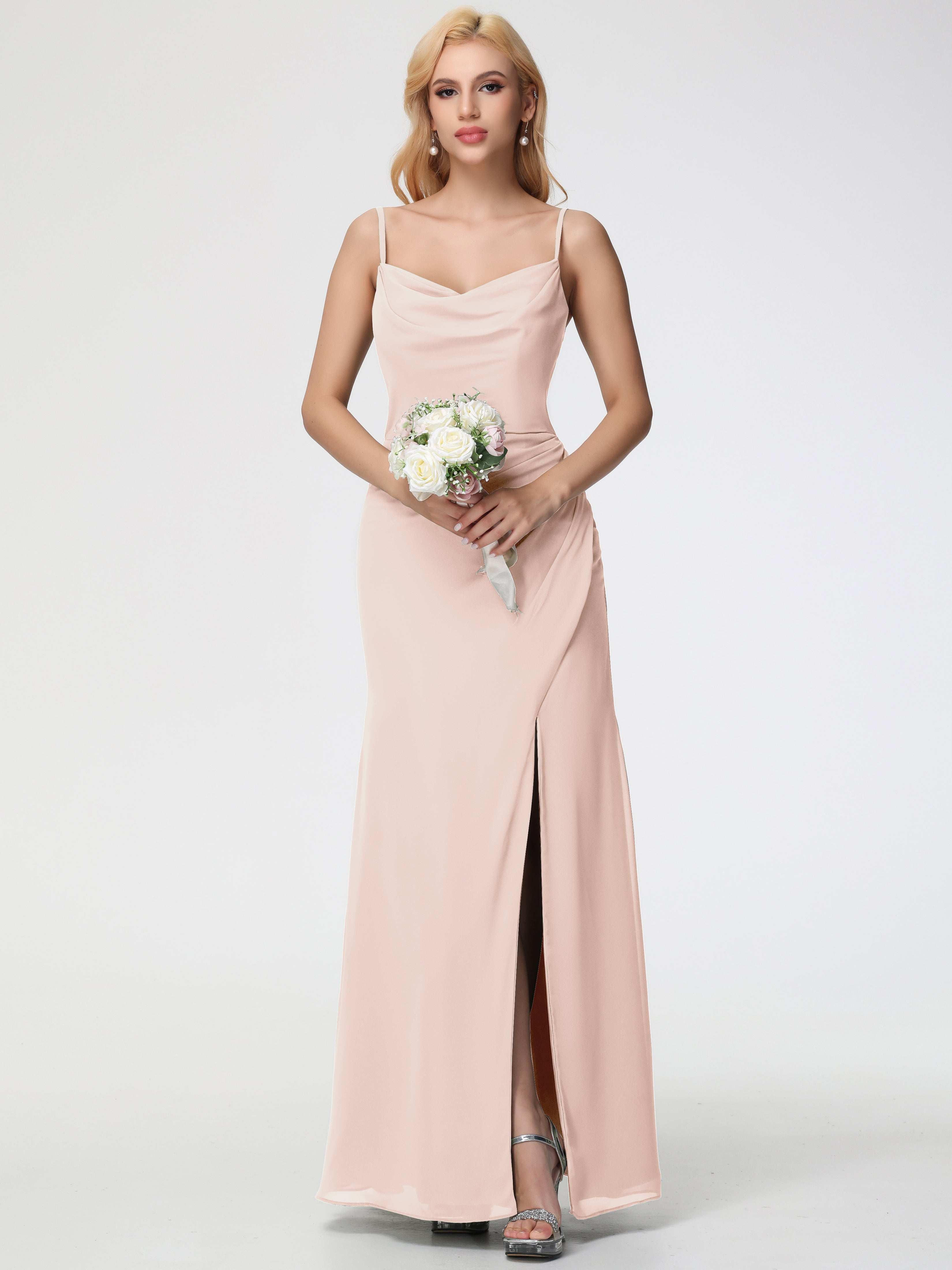 Cowl Sheath/Column Spaghetti Straps Chiffon Bridesmaid Dresses (Copy)