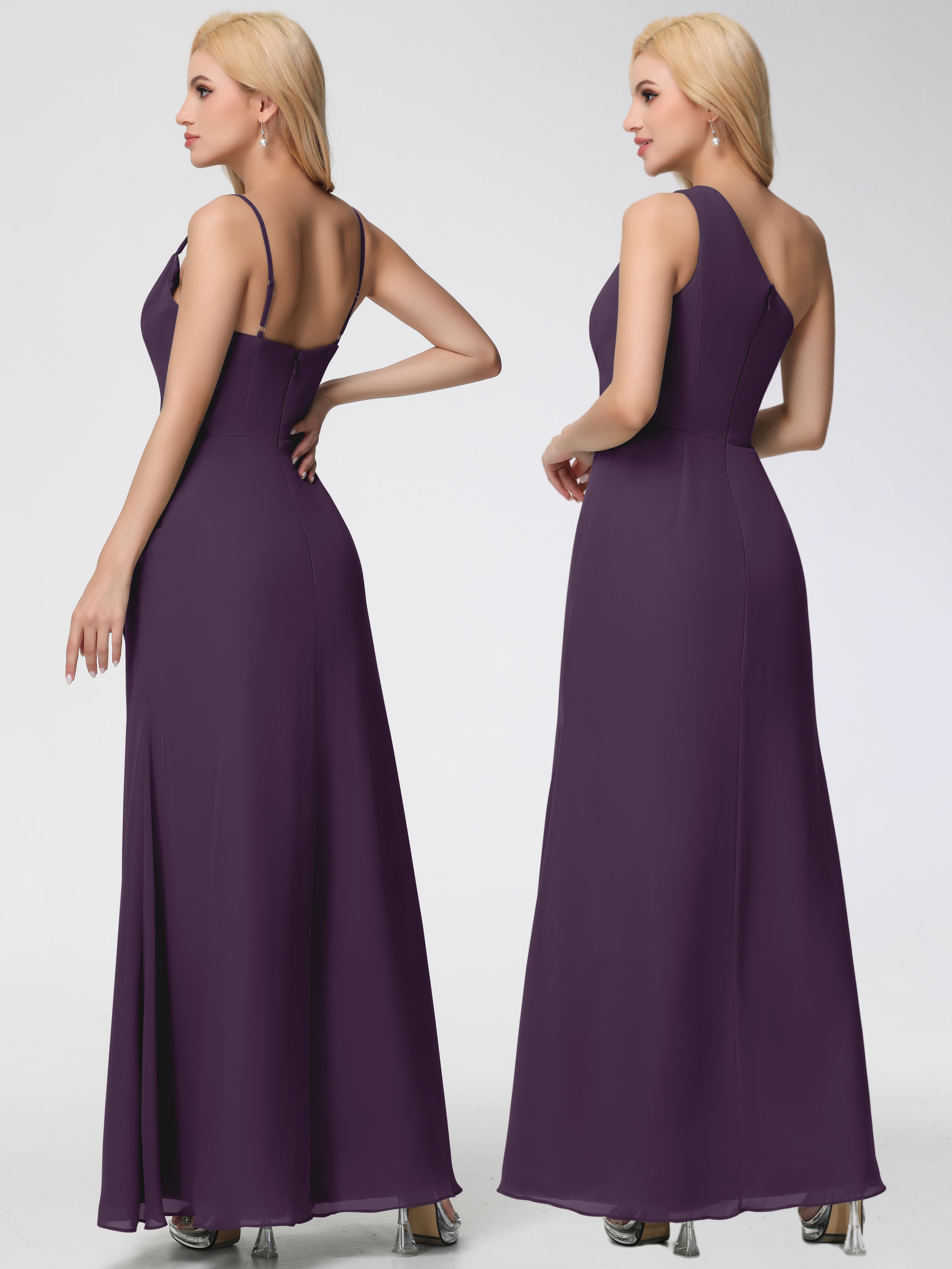 Cowl Sheath/Column Spaghetti Straps Chiffon Bridesmaid Dresses (Copy)