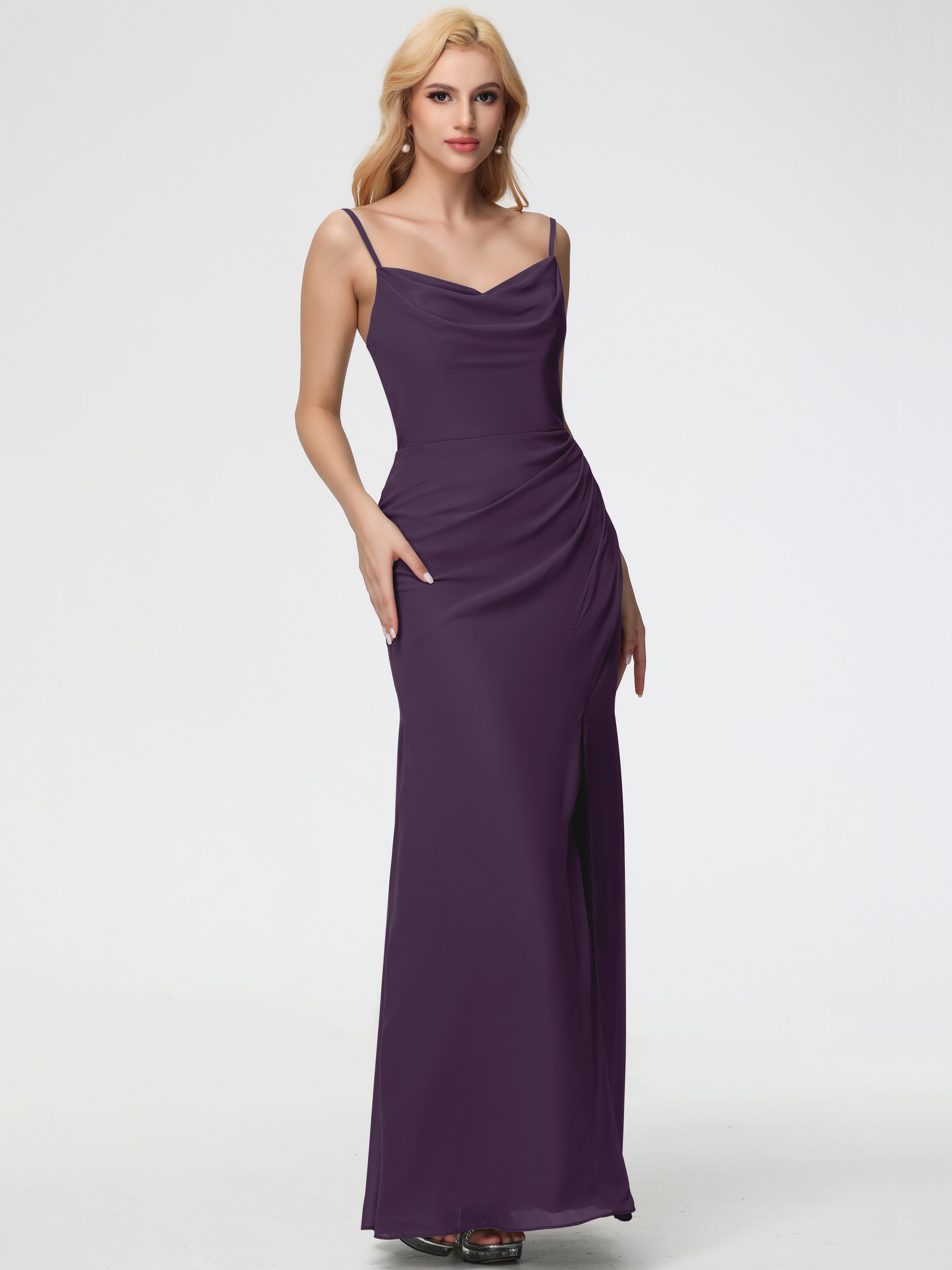 Cowl Sheath/Column Spaghetti Straps Chiffon Bridesmaid Dresses (Copy)