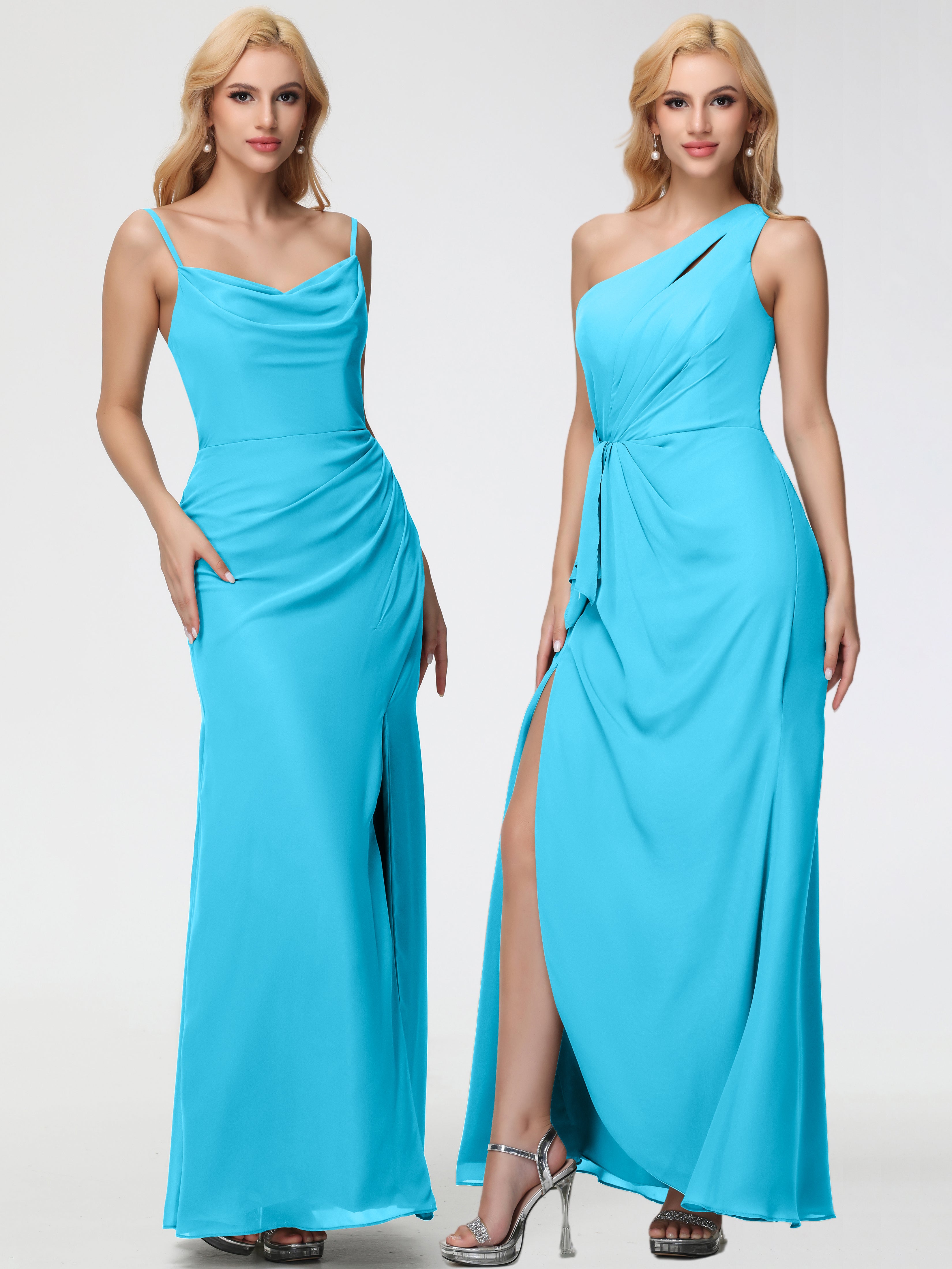 Cowl Sheath/Column Spaghetti Straps Chiffon Bridesmaid Dresses (Copy)