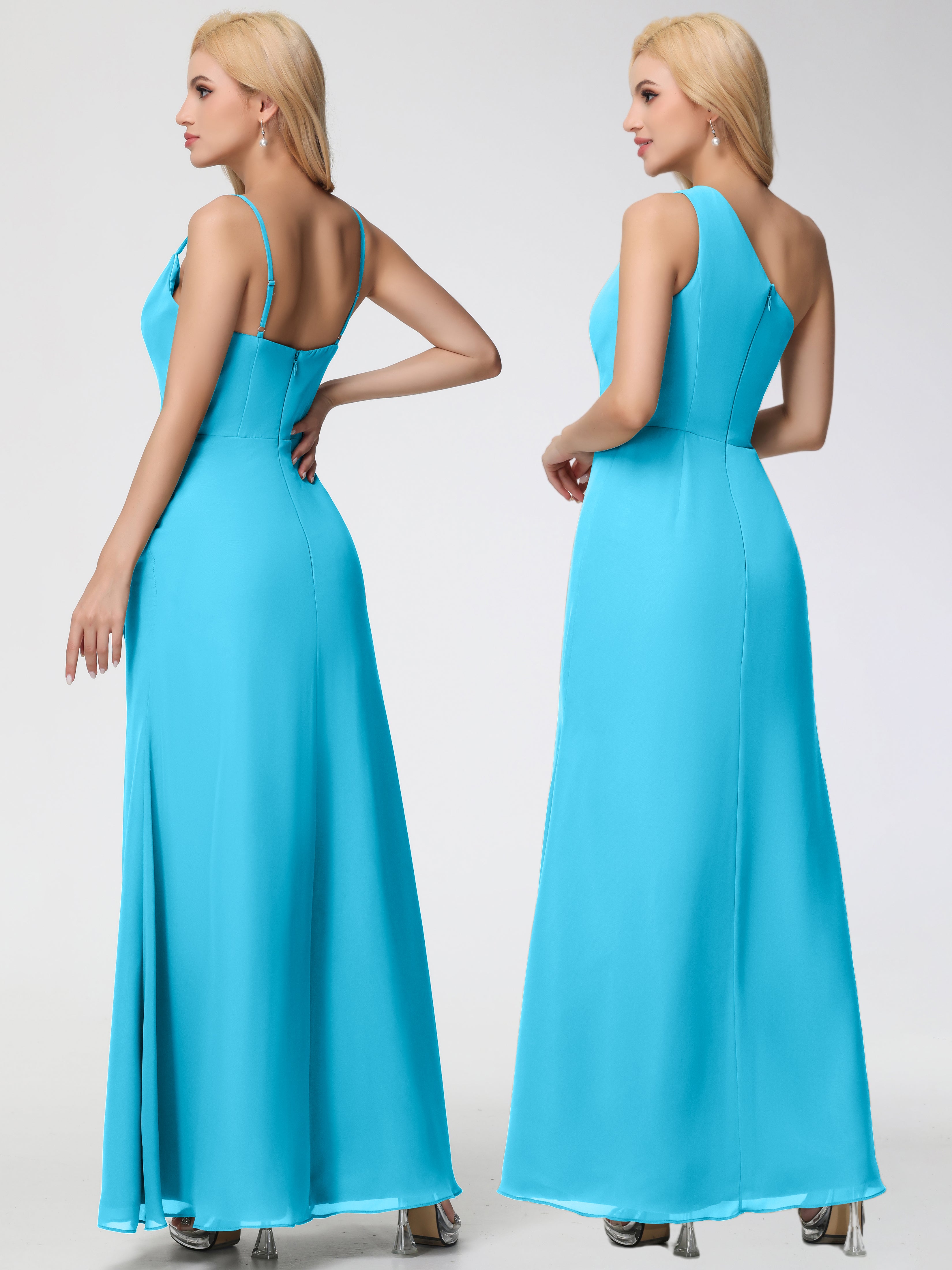 Cowl Sheath/Column Spaghetti Straps Chiffon Bridesmaid Dresses (Copy)