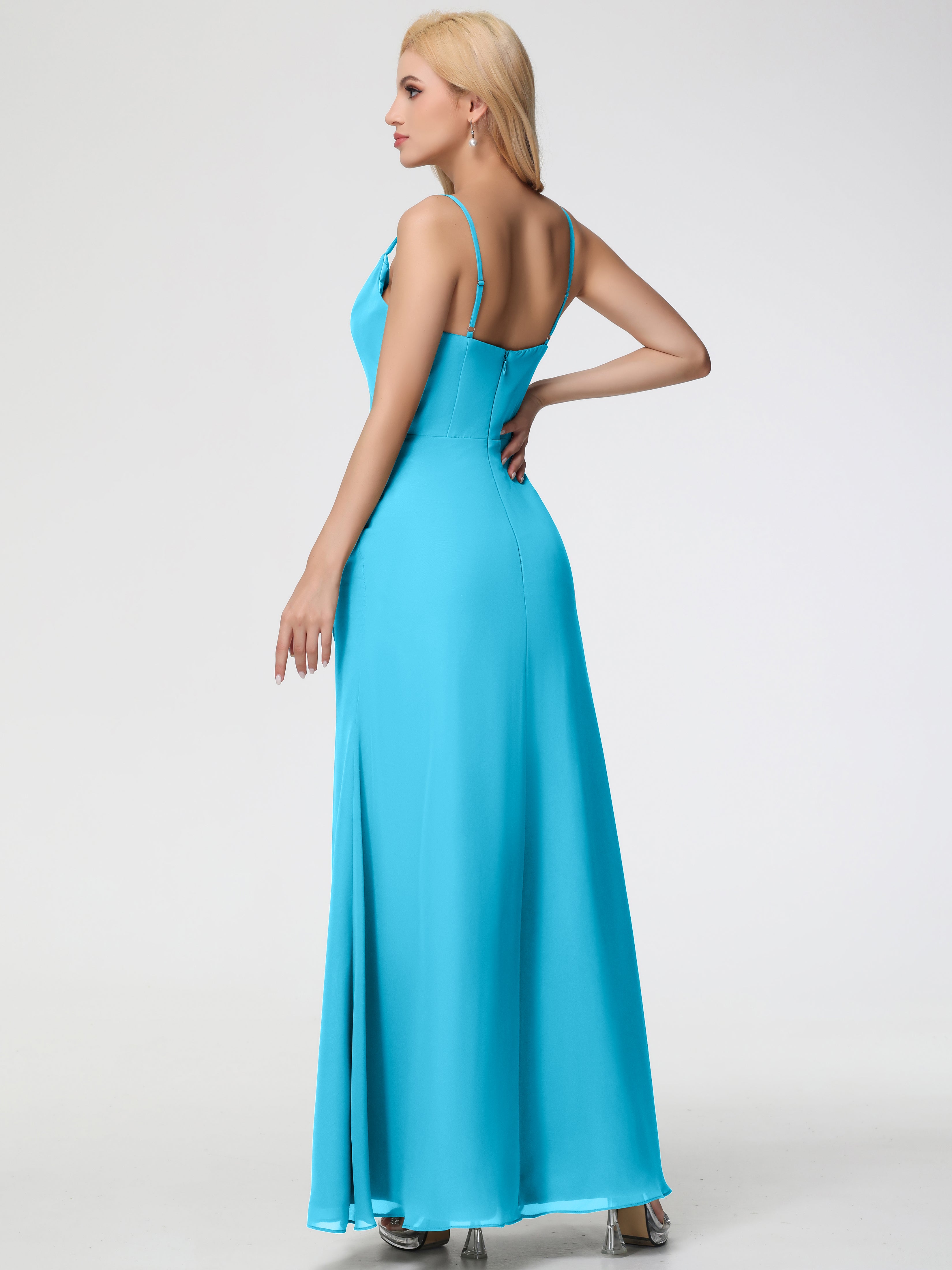 Cowl Sheath/Column Spaghetti Straps Chiffon Bridesmaid Dresses (Copy)