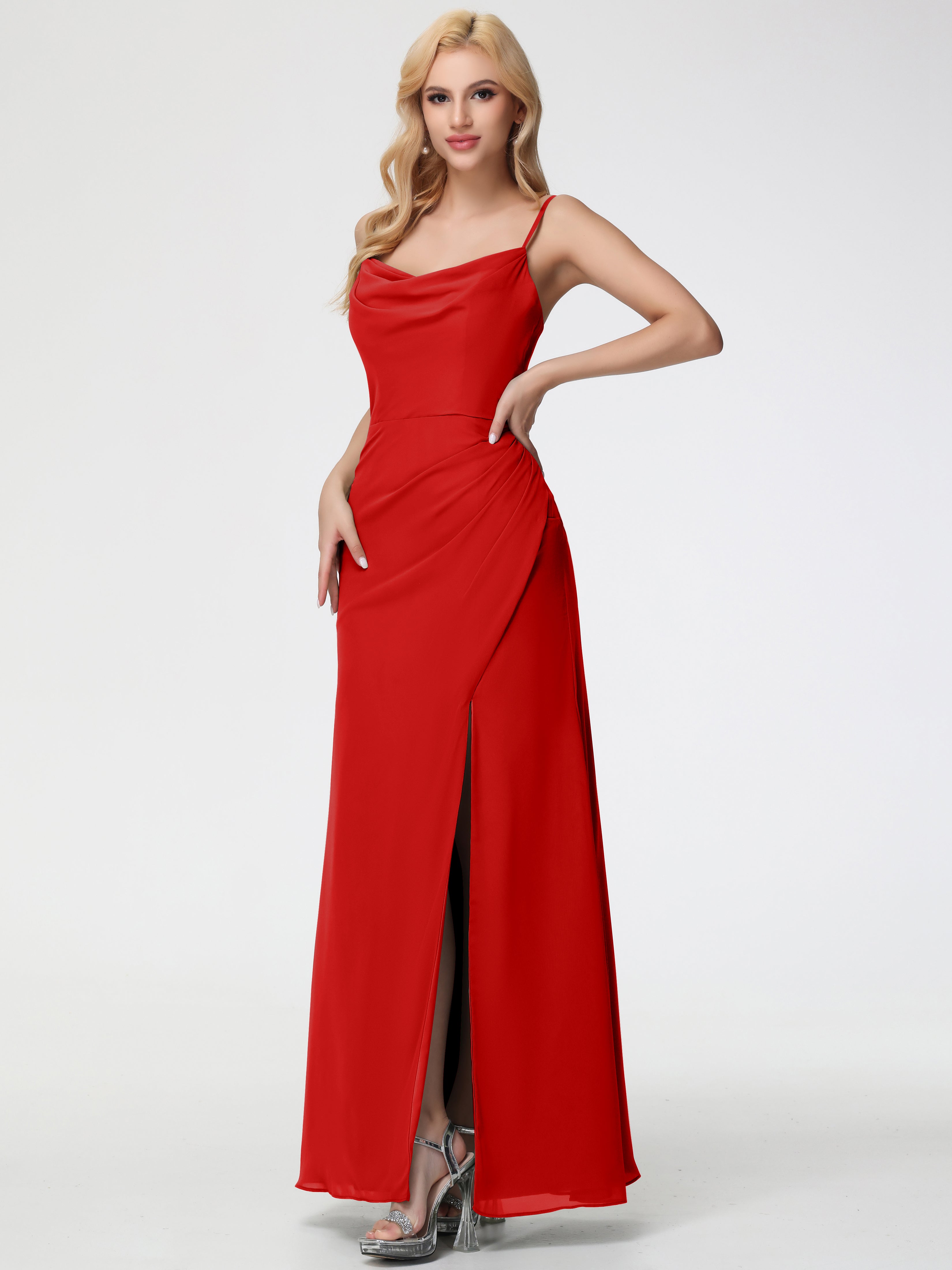 Cowl Sheath/Column Spaghetti Straps Chiffon Bridesmaid Dresses (Copy)