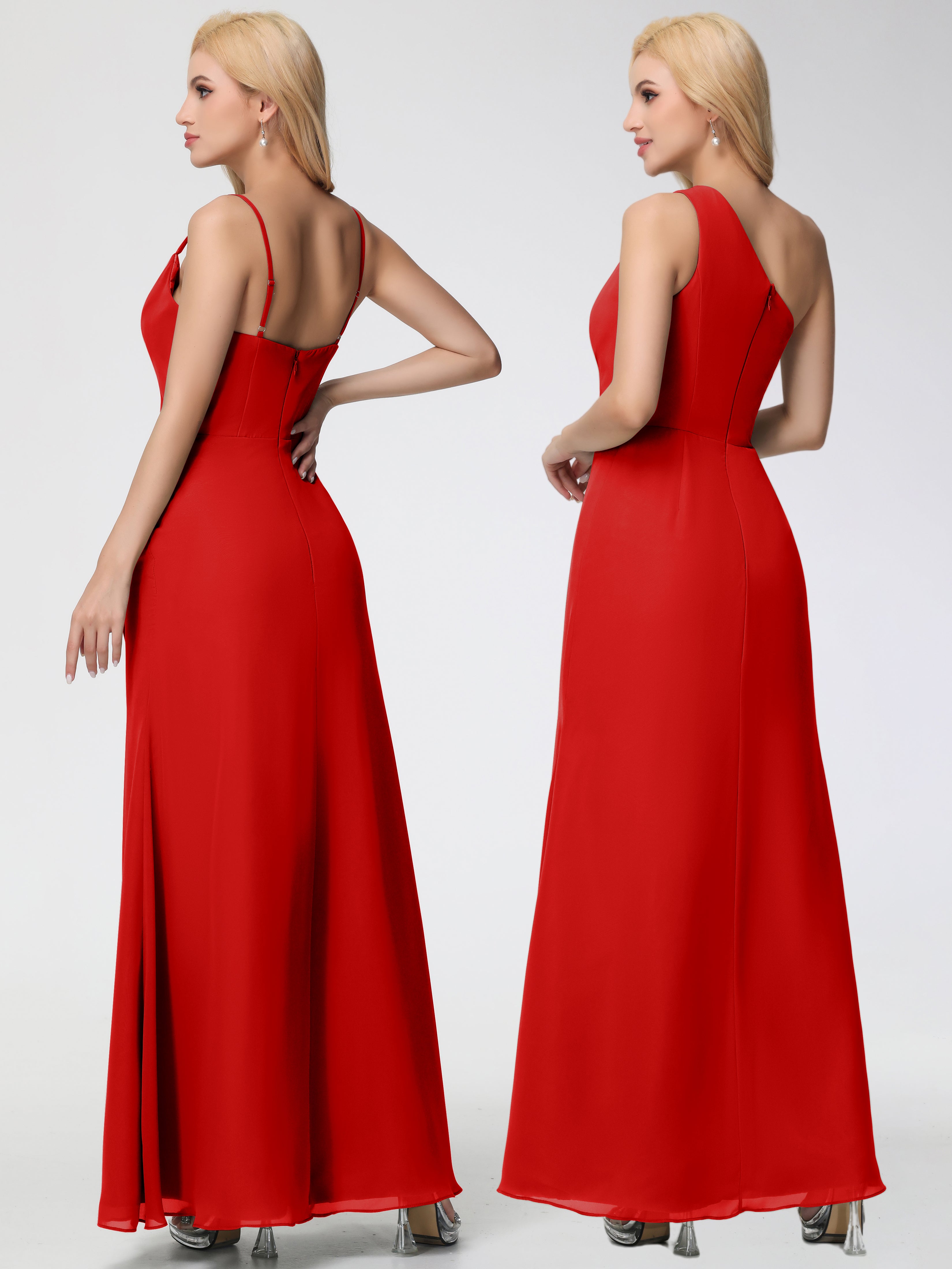 Cowl Sheath/Column Spaghetti Straps Chiffon Bridesmaid Dresses (Copy)