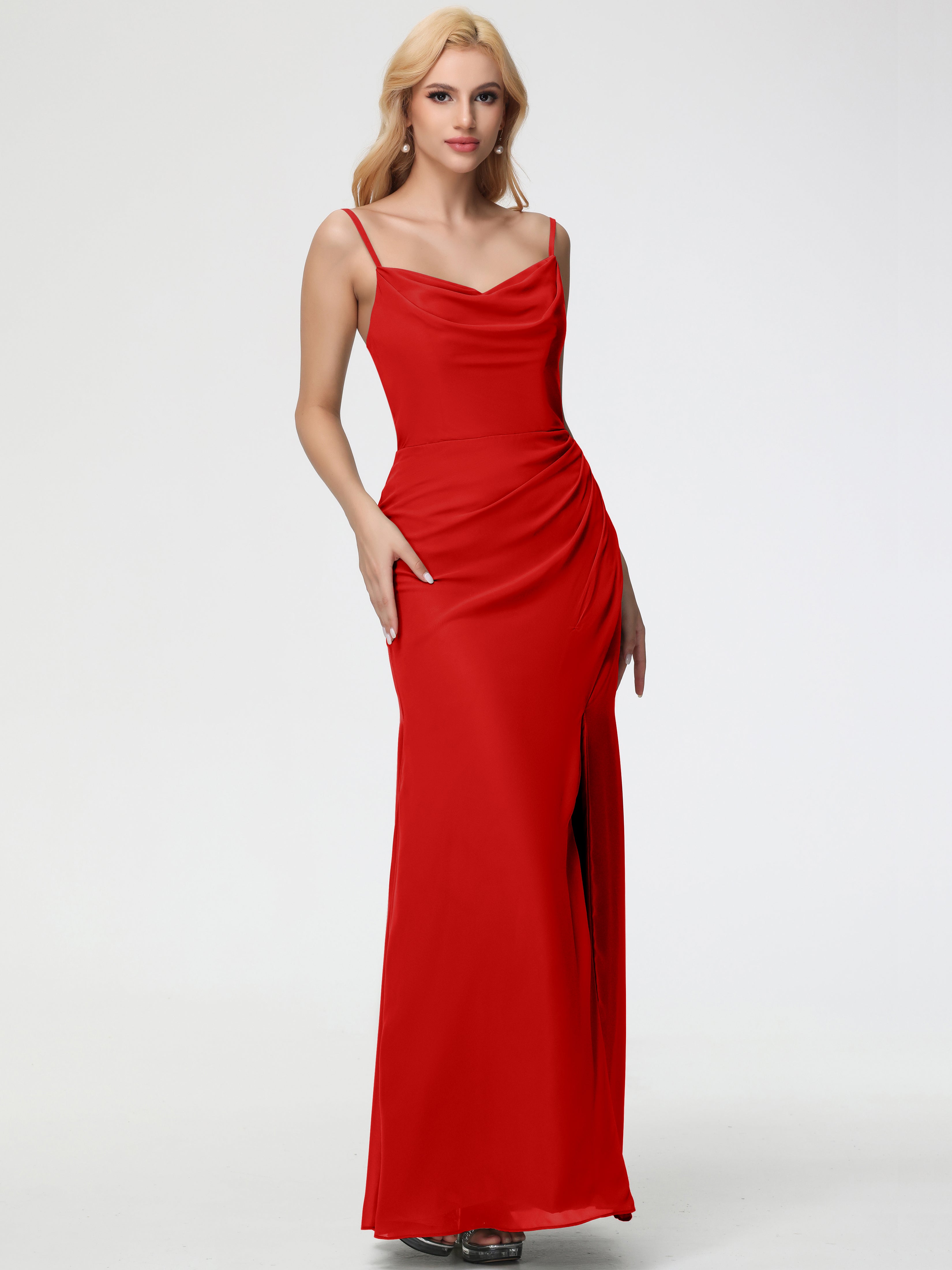 Cowl Sheath/Column Spaghetti Straps Chiffon Bridesmaid Dresses (Copy)