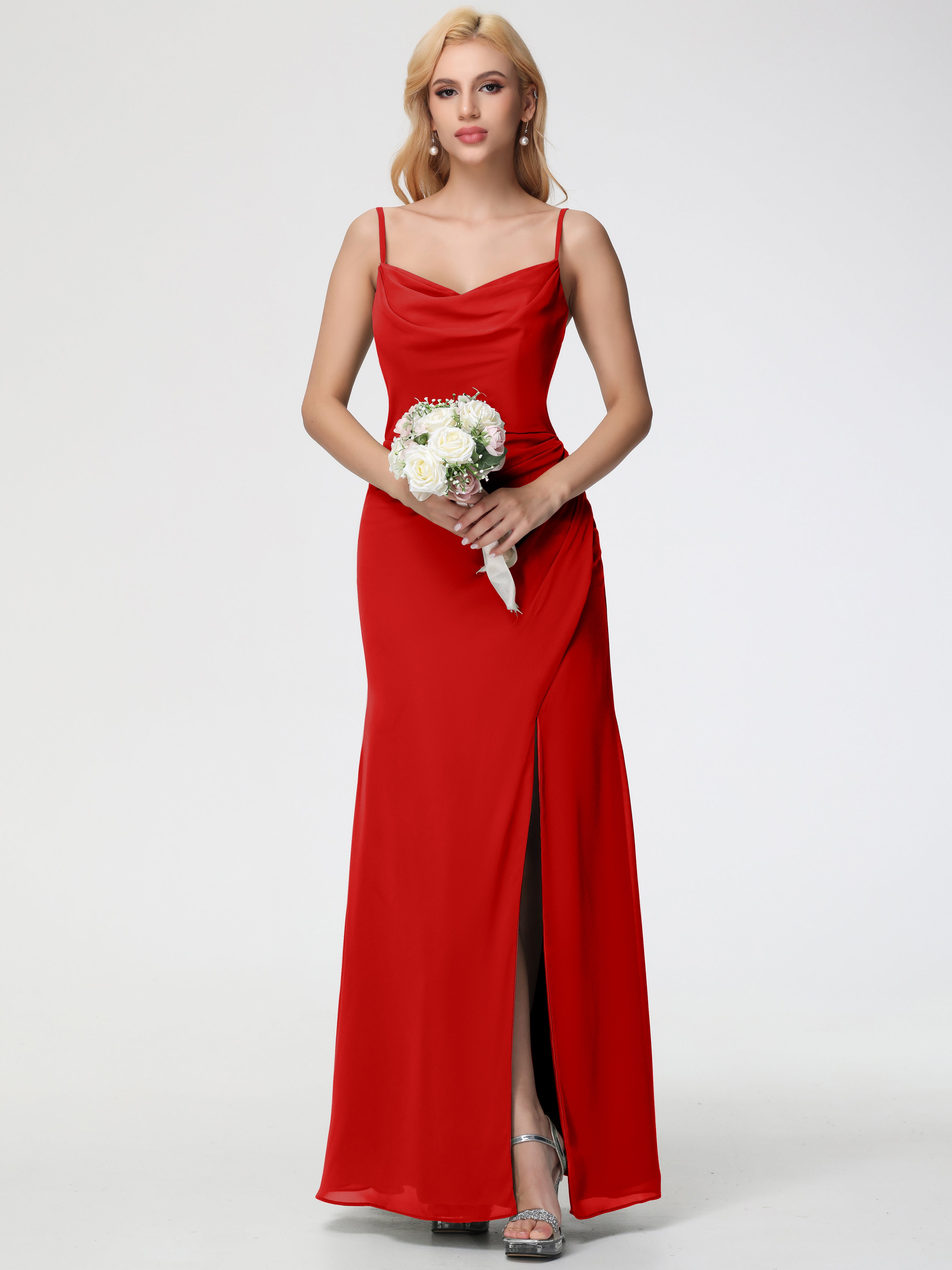 Cowl Sheath/Column Spaghetti Straps Chiffon Bridesmaid Dresses (Copy)