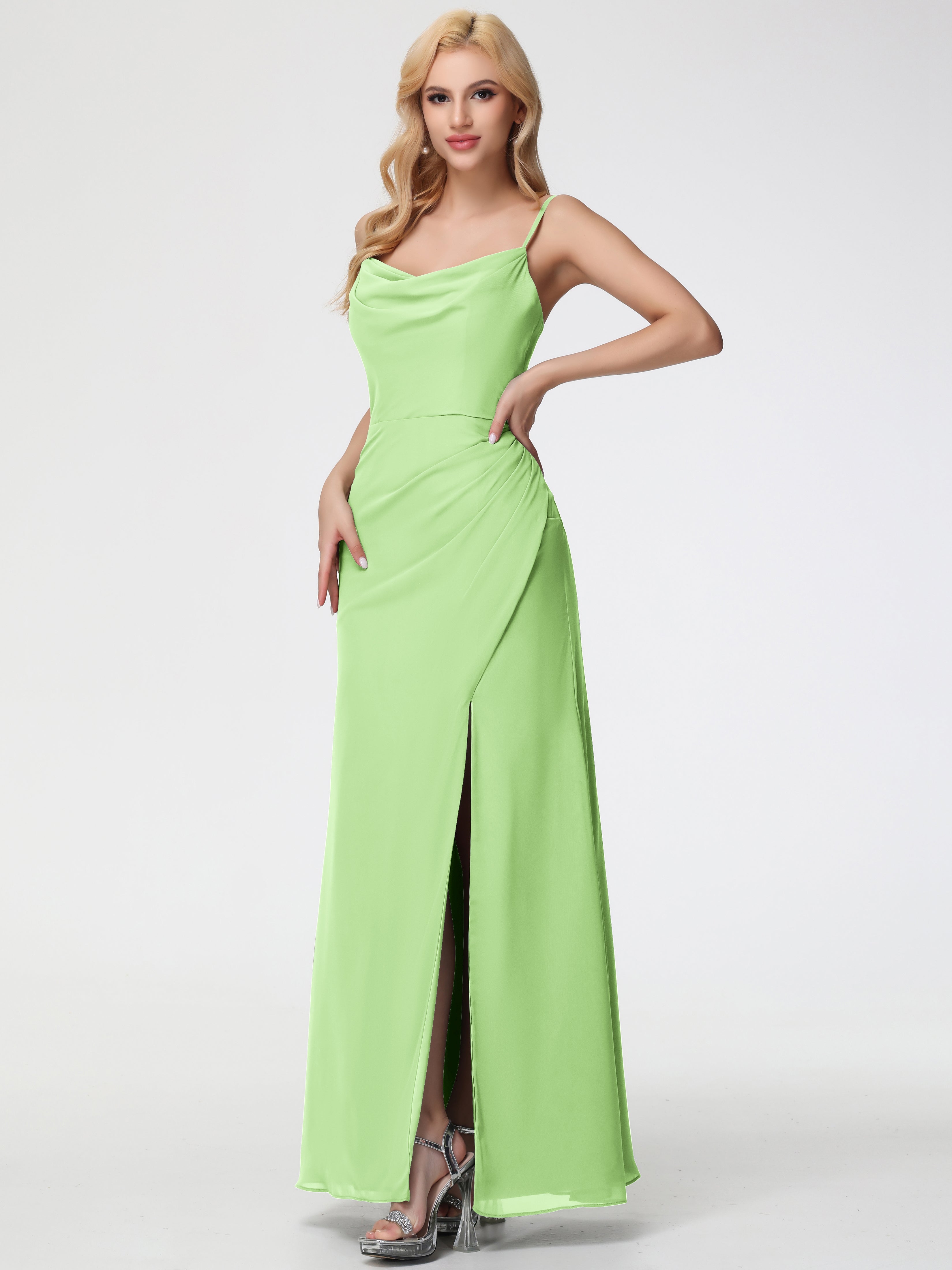Cowl Sheath/Column Spaghetti Straps Chiffon Bridesmaid Dresses (Copy)
