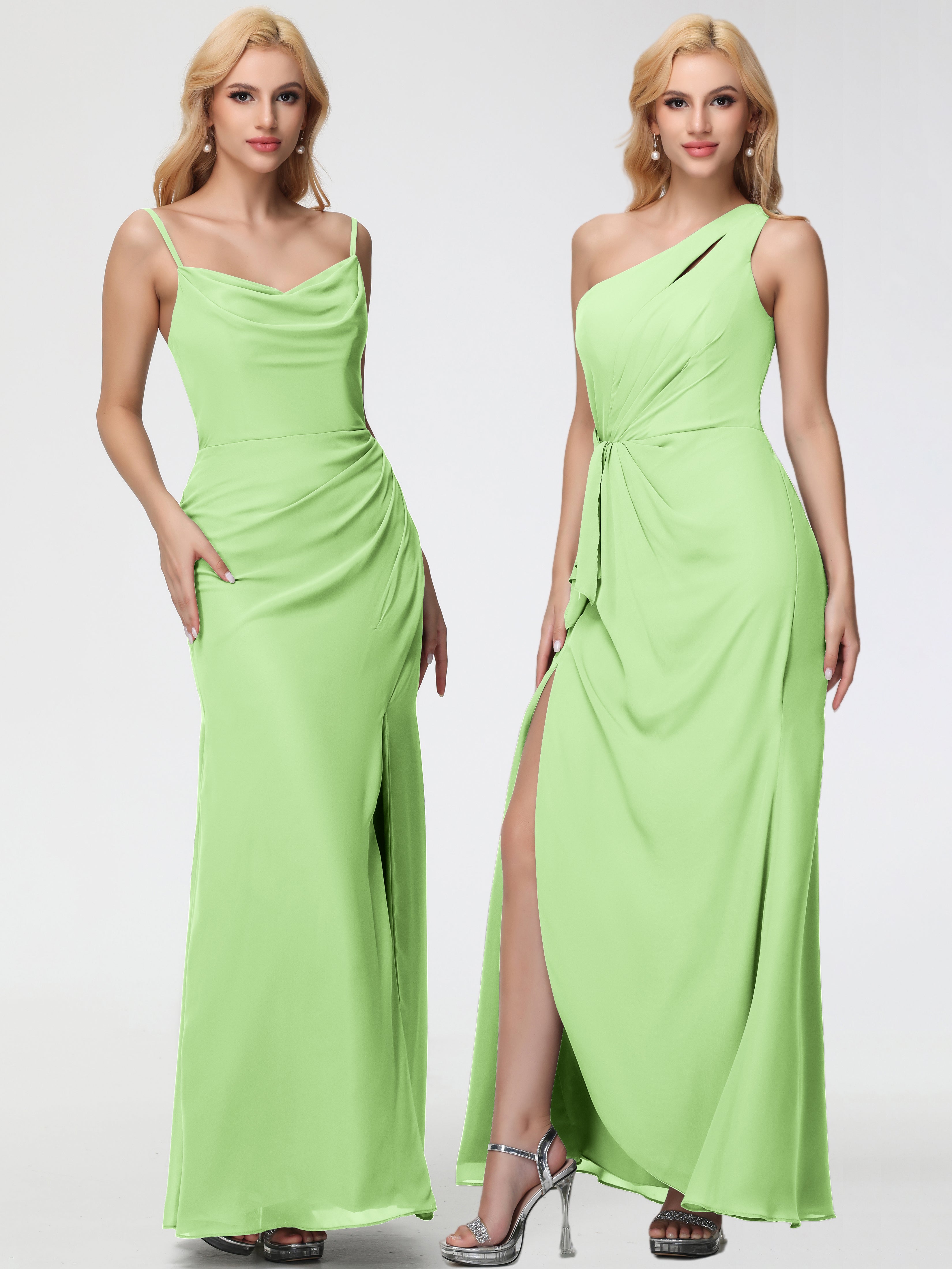 Cowl Sheath/Column Spaghetti Straps Chiffon Bridesmaid Dresses (Copy)