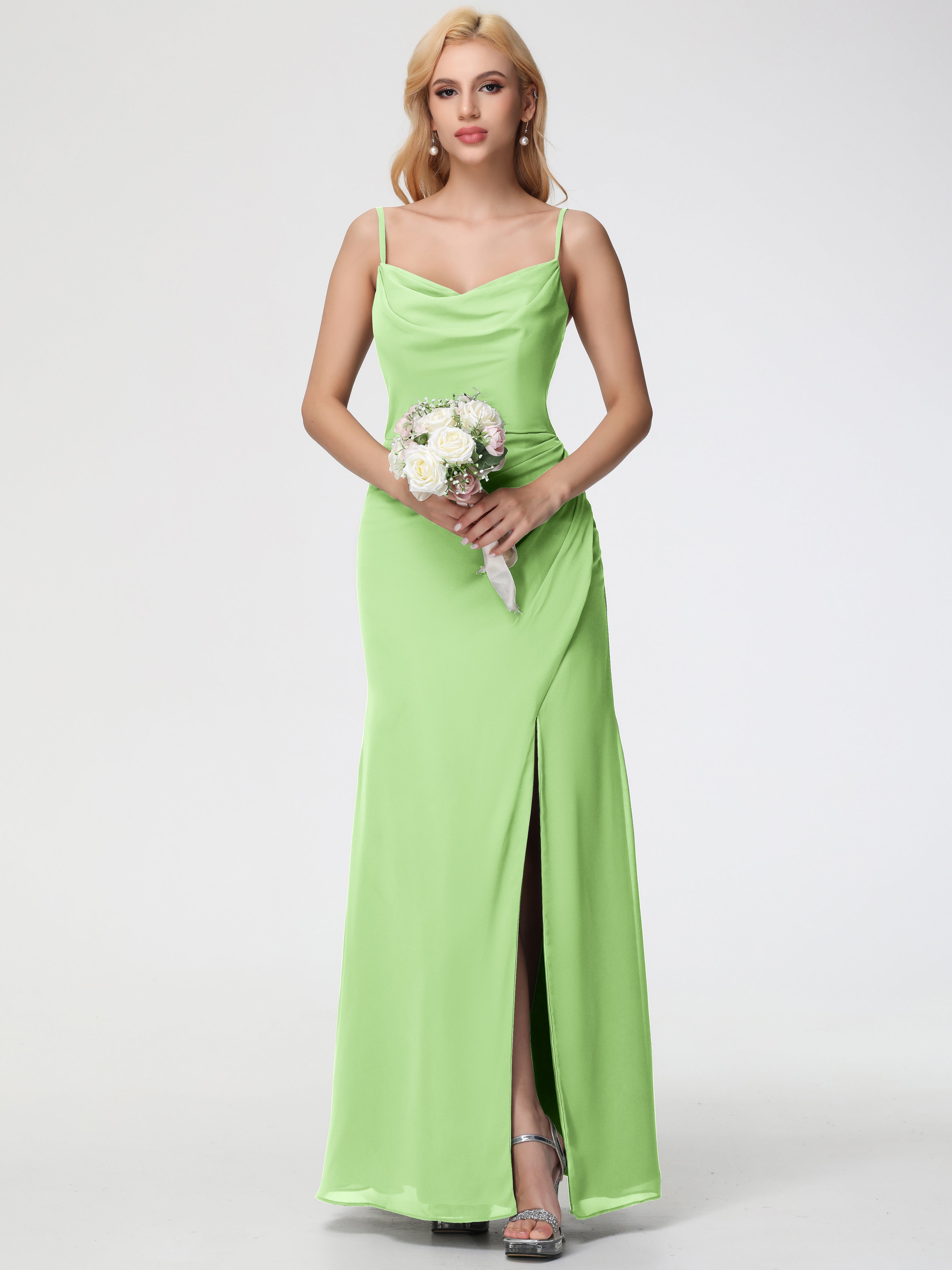 Cowl Sheath/Column Spaghetti Straps Chiffon Bridesmaid Dresses (Copy)