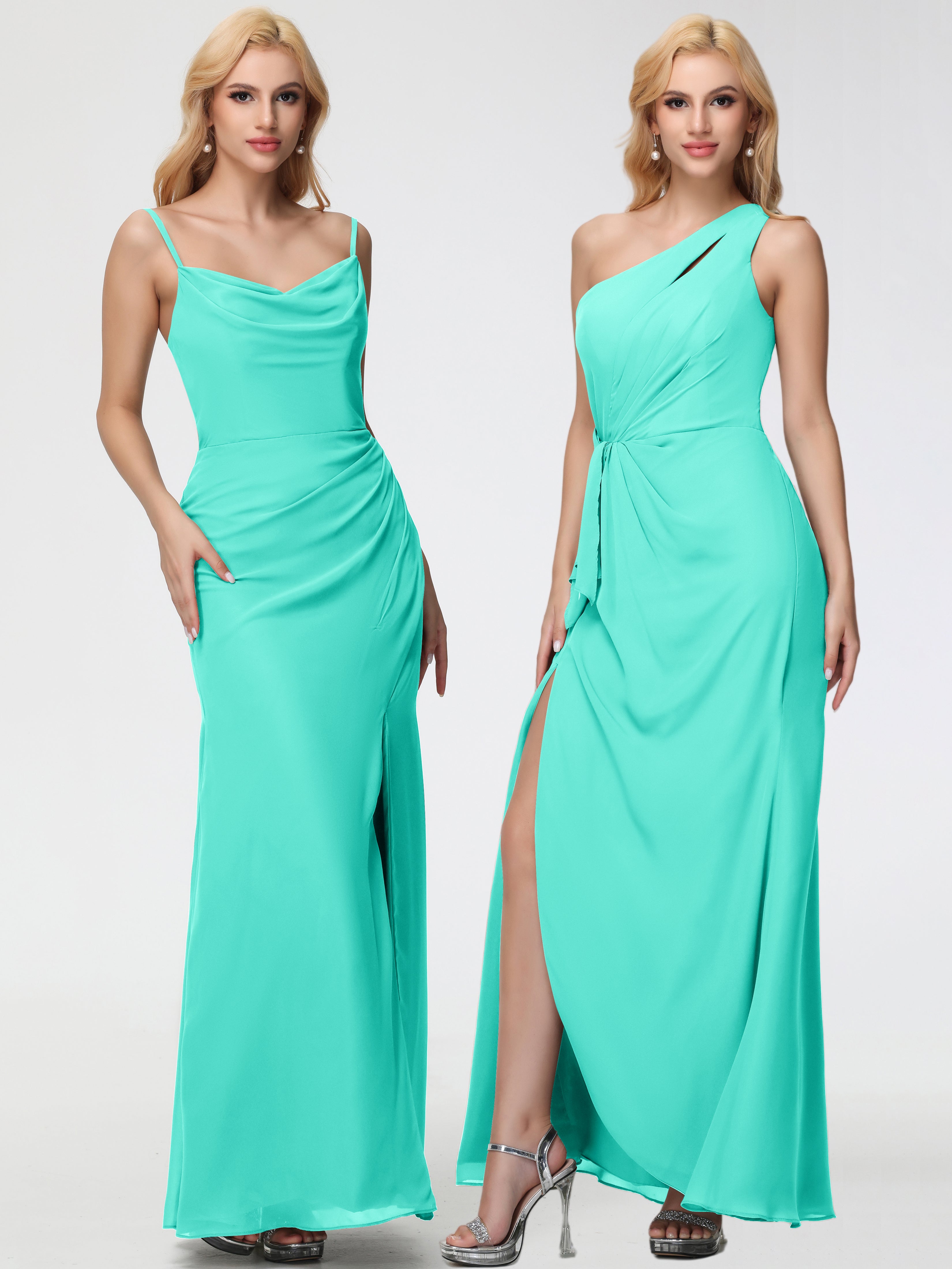 Cowl Sheath/Column Spaghetti Straps Chiffon Bridesmaid Dresses (Copy)