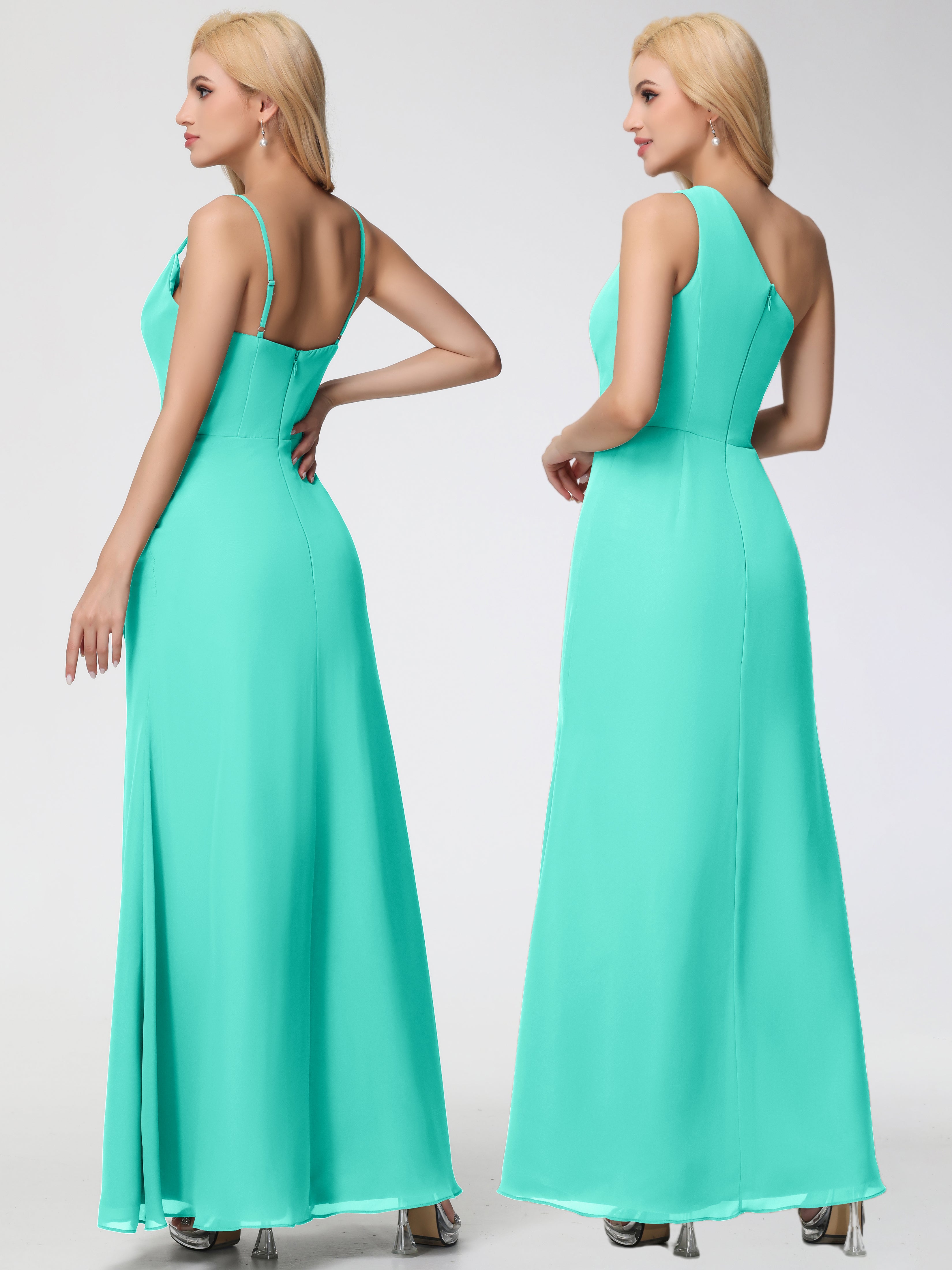 Cowl Sheath/Column Spaghetti Straps Chiffon Bridesmaid Dresses (Copy)