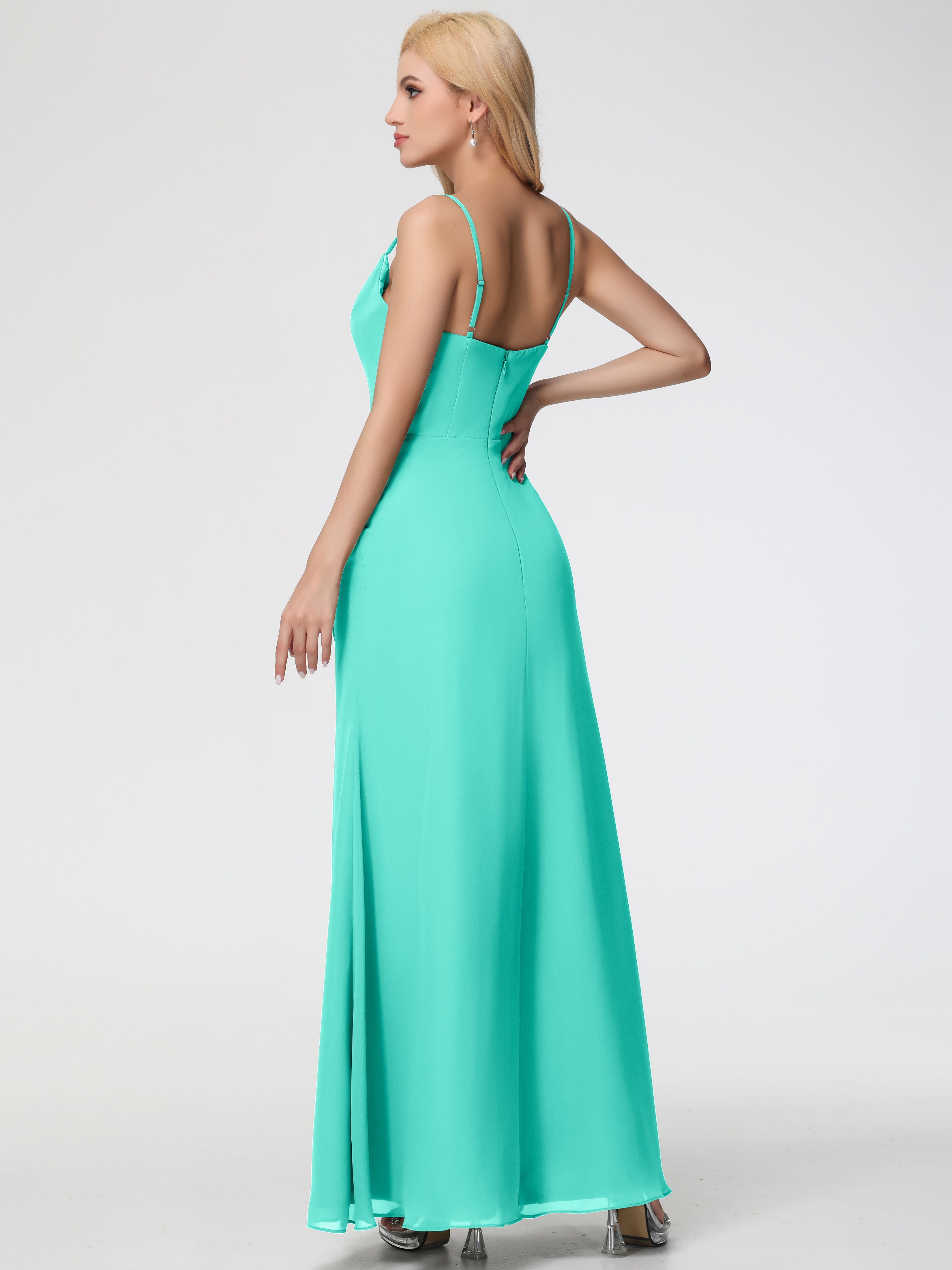 Cowl Sheath/Column Spaghetti Straps Chiffon Bridesmaid Dresses (Copy)