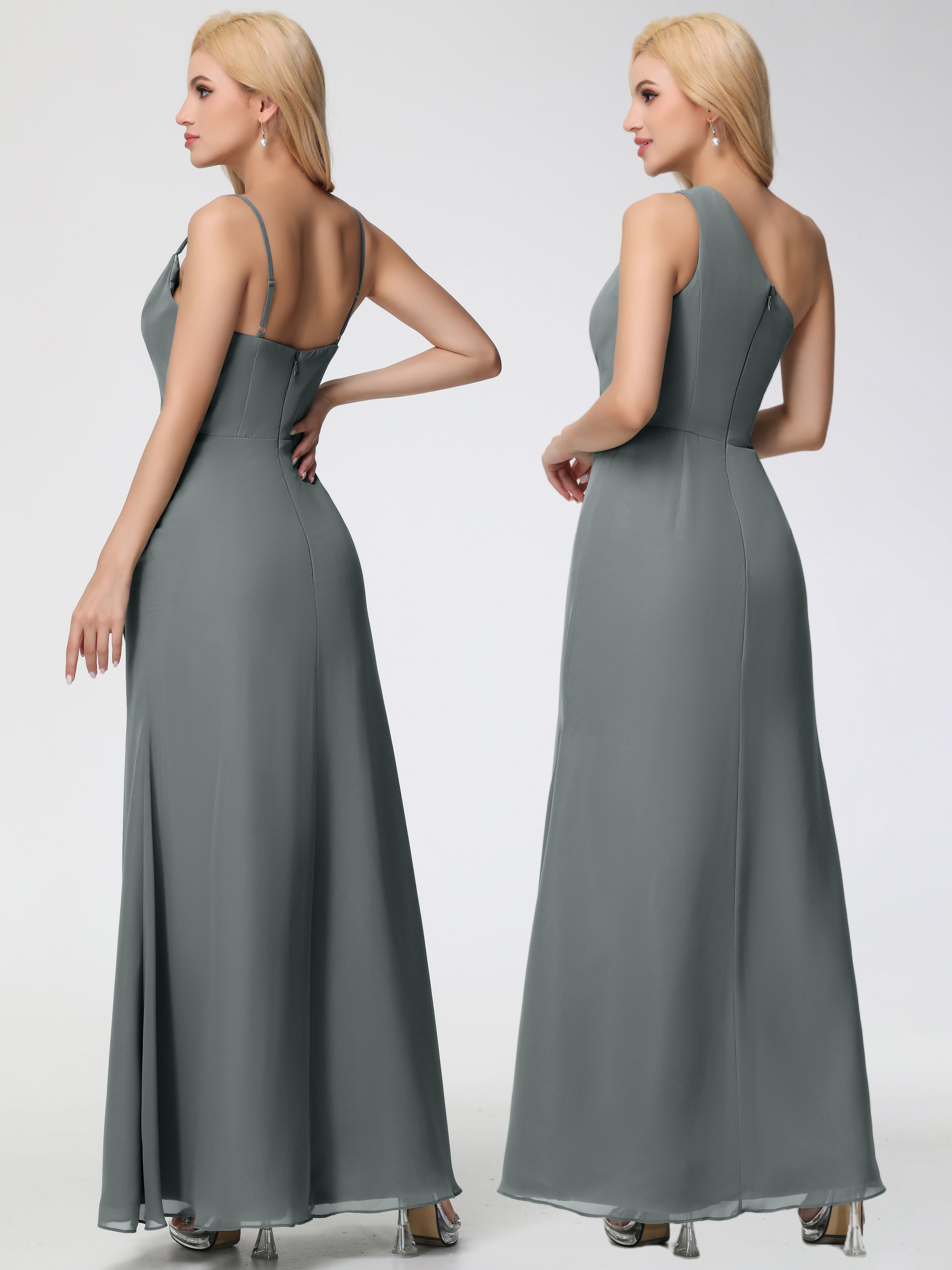 Cowl Sheath/Column Spaghetti Straps Chiffon Bridesmaid Dresses (Copy)