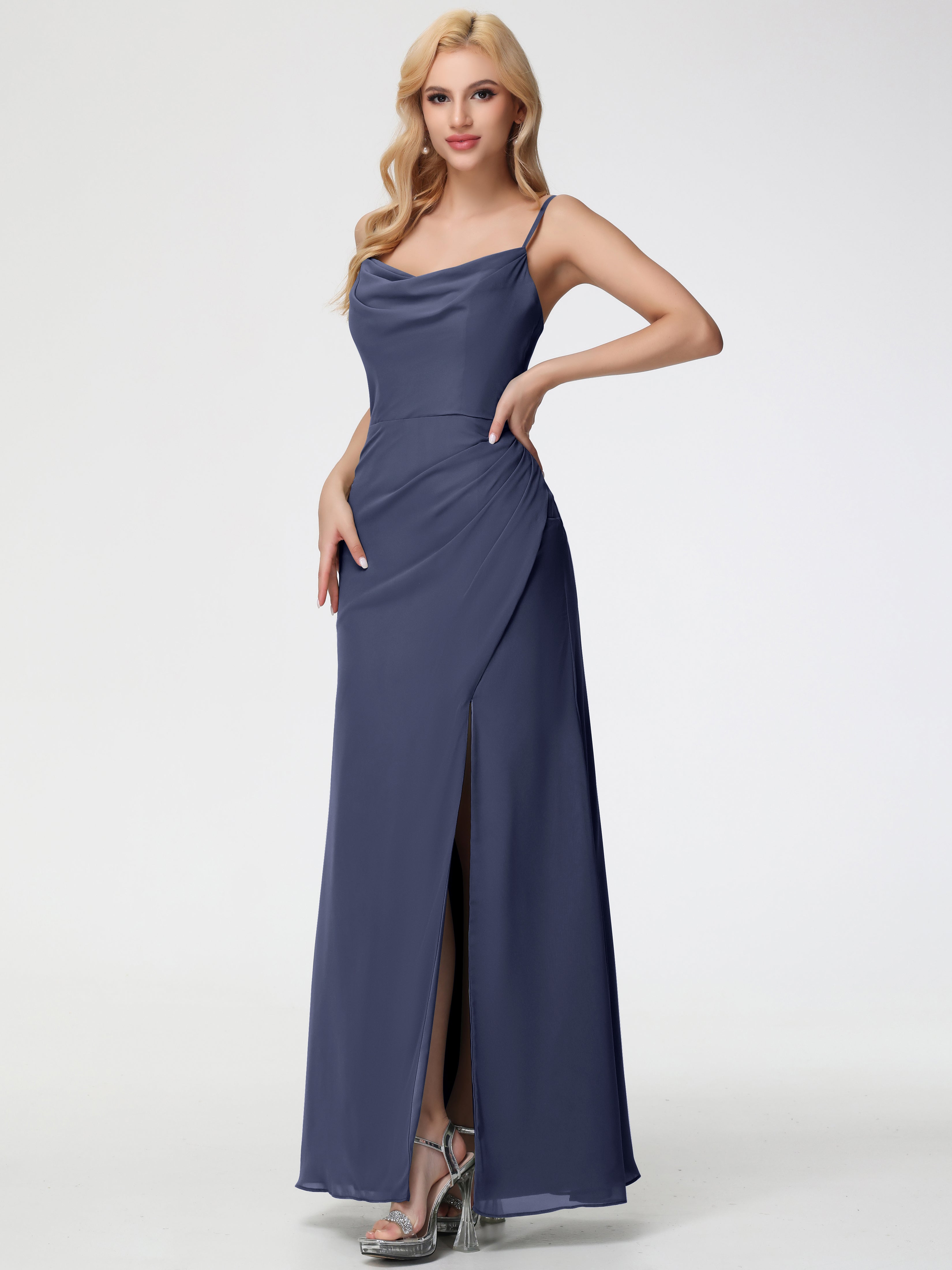 Cowl Sheath/Column Spaghetti Straps Chiffon Bridesmaid Dresses (Copy)