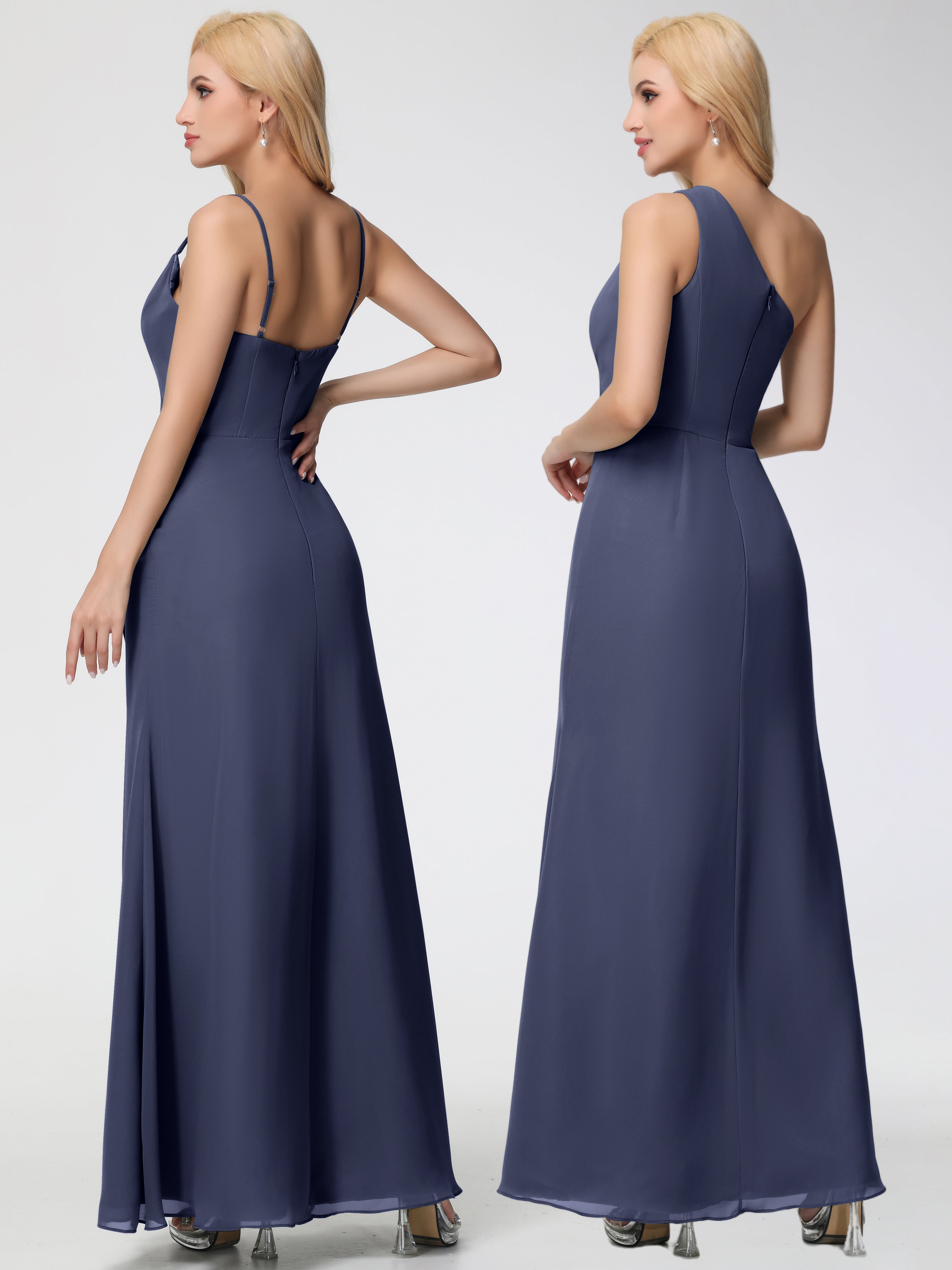 Cowl Sheath/Column Spaghetti Straps Chiffon Bridesmaid Dresses (Copy)